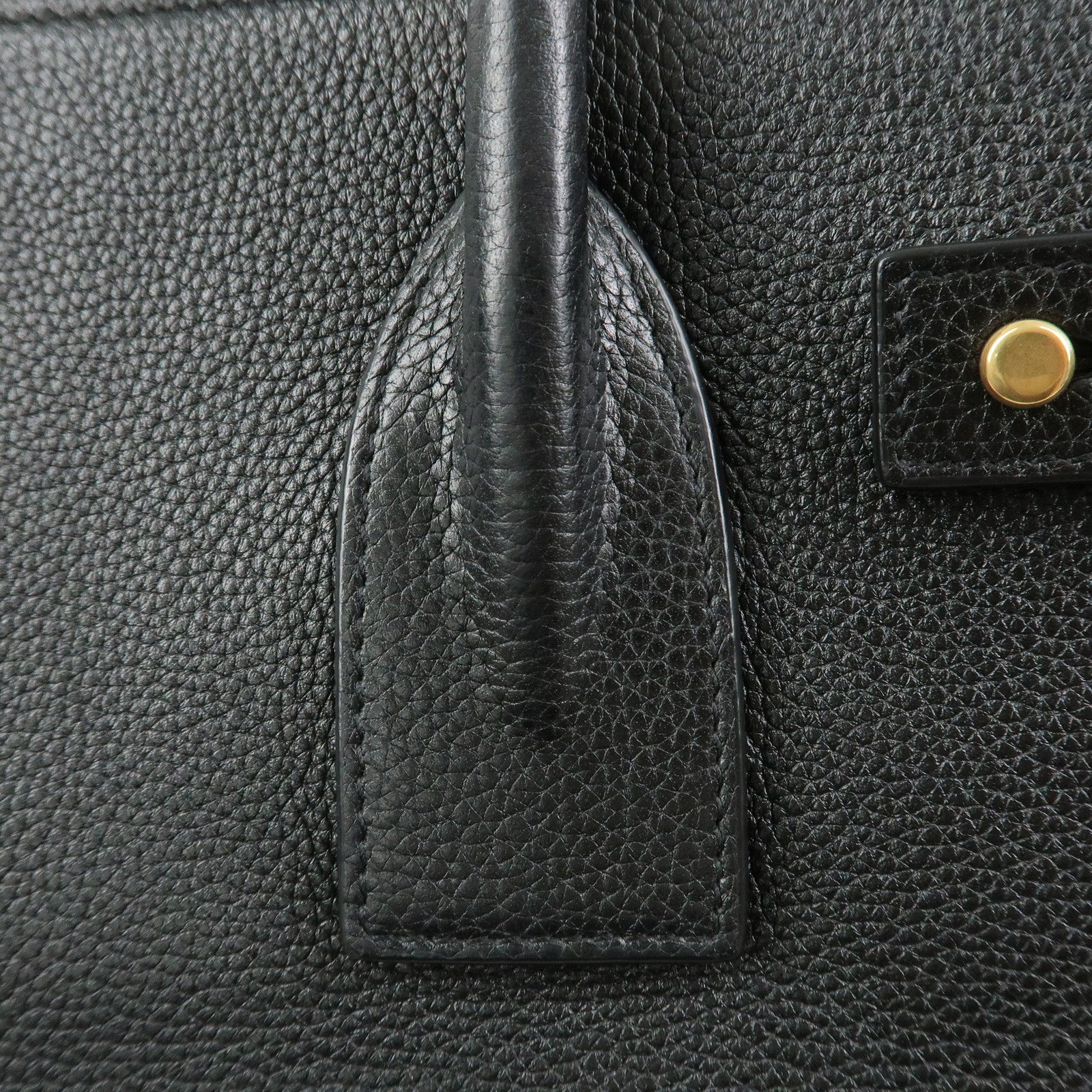 SAINT LAURENT PARIS Grain Calf Leather 2Way Bag Black 717447
