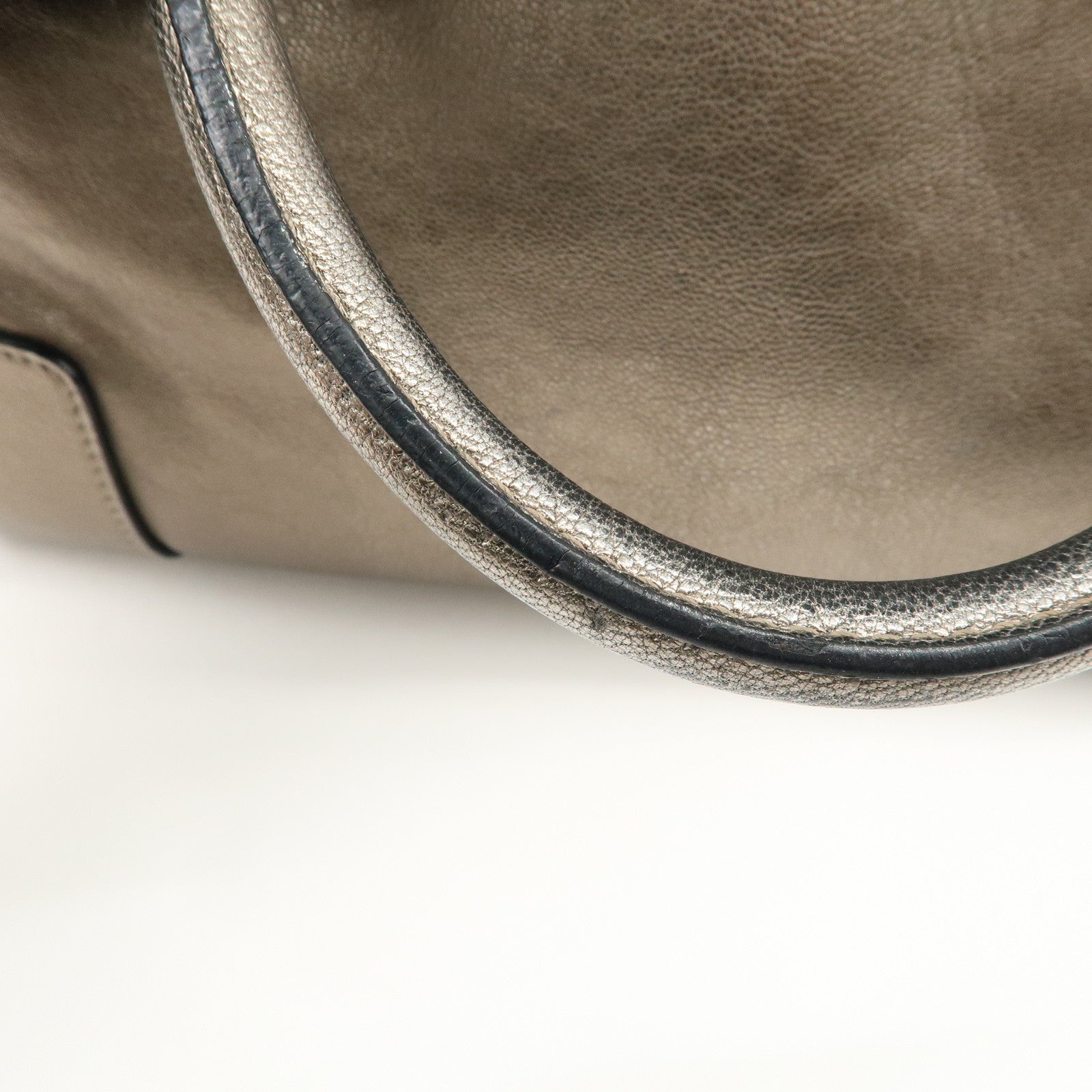 LOEWE Anagram Leather Amazona 28 Hand Bag Champagne gold Used