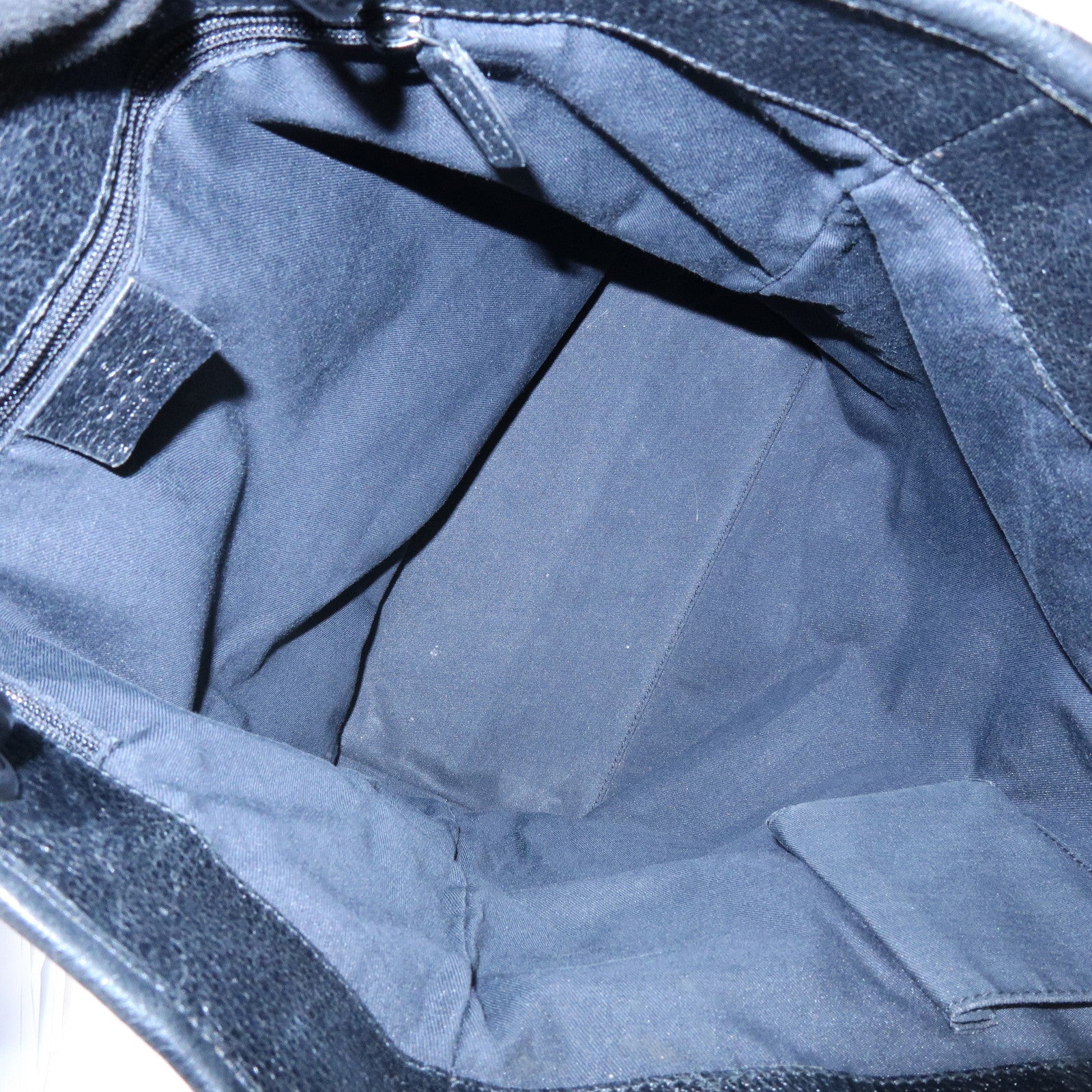 GUCCI GG Canvas Leather Tote Bag Shoulder Bag Black 120836