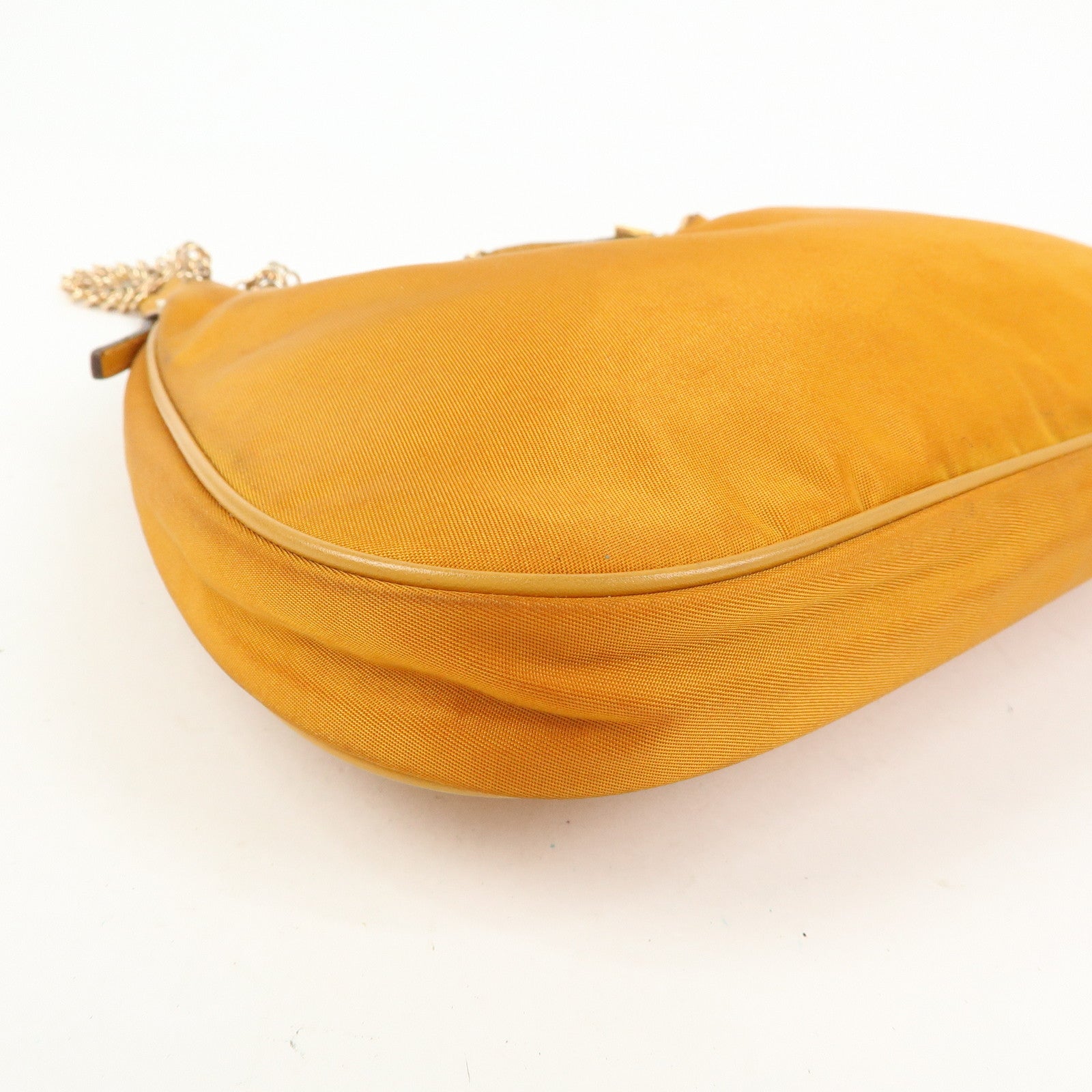 PRADA Triangle Logo Re‑Nylon Leather Hand Bag Shoulder Bag Orange