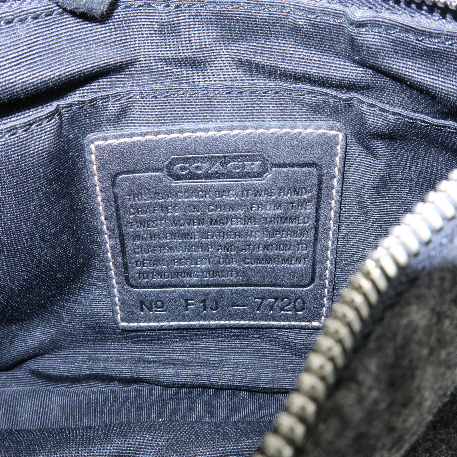 COACH Set of 2 Wool Leather Shoulder Bag Hand Bag Gray Brown