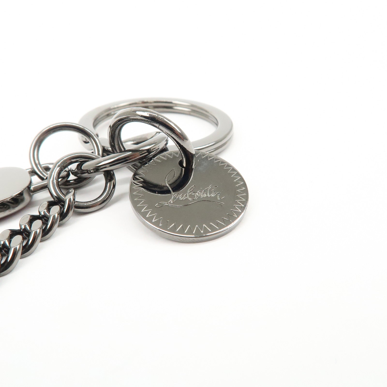 Christian Louboutin Metal Plastic Bag Charm Key Ring Red