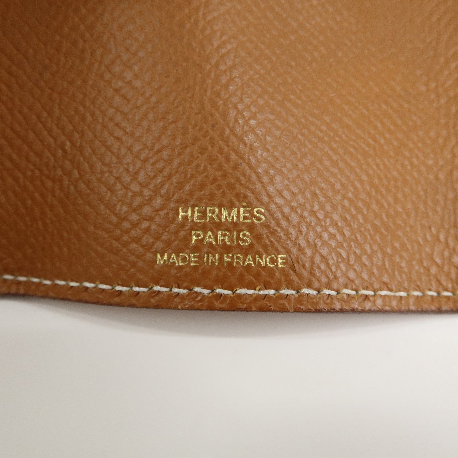 HERMES Logo Veau Epsom Leather Bearn Key Case Key Holder Z Stamped
