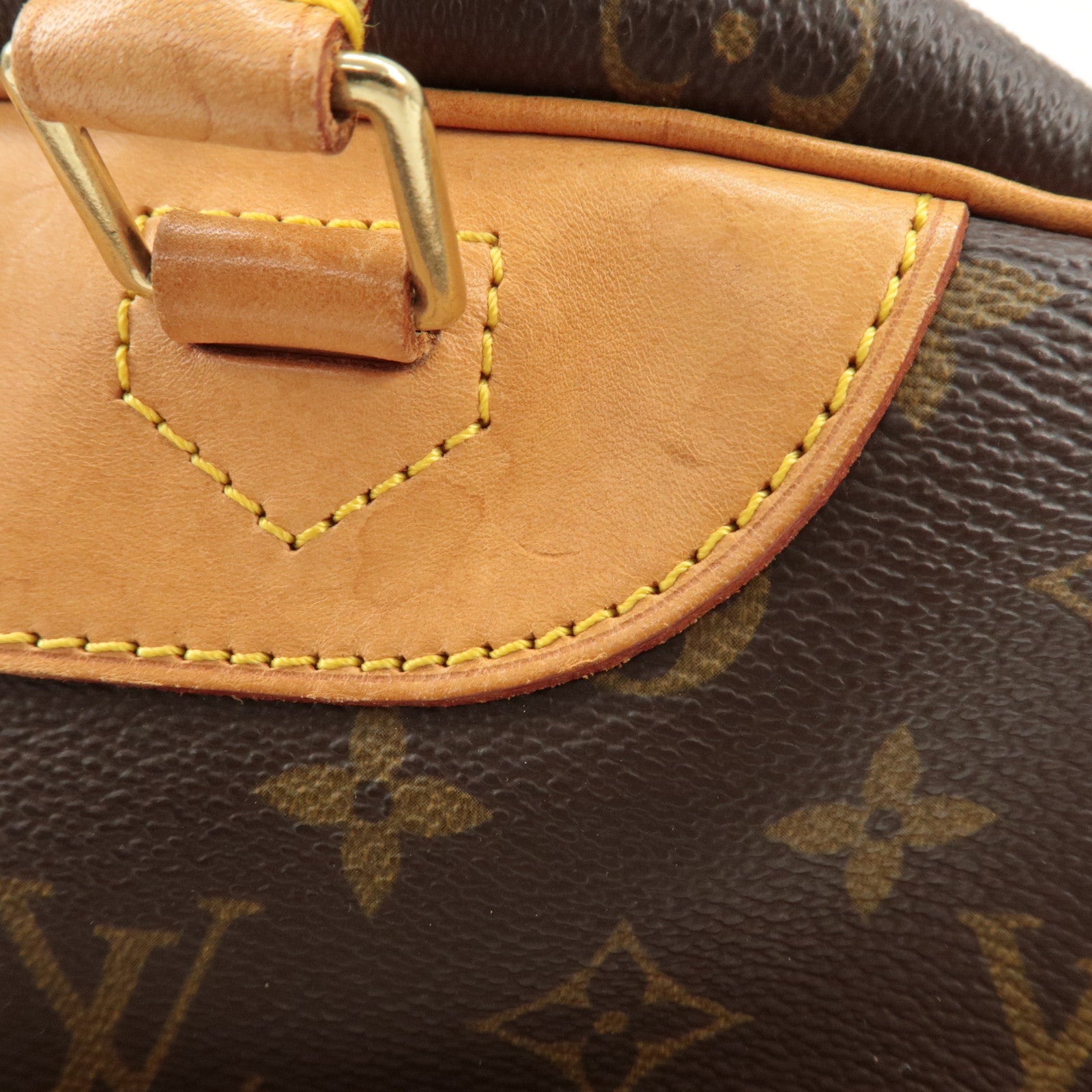 Louis Vuitton Monogram Deauville Hand Bag Brown M47270 Used