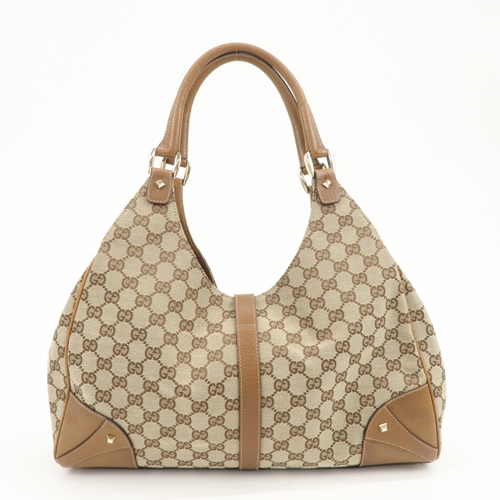 GUCCI New Jackie GG Monogram Canvas Leather Shoulder Bag 124404