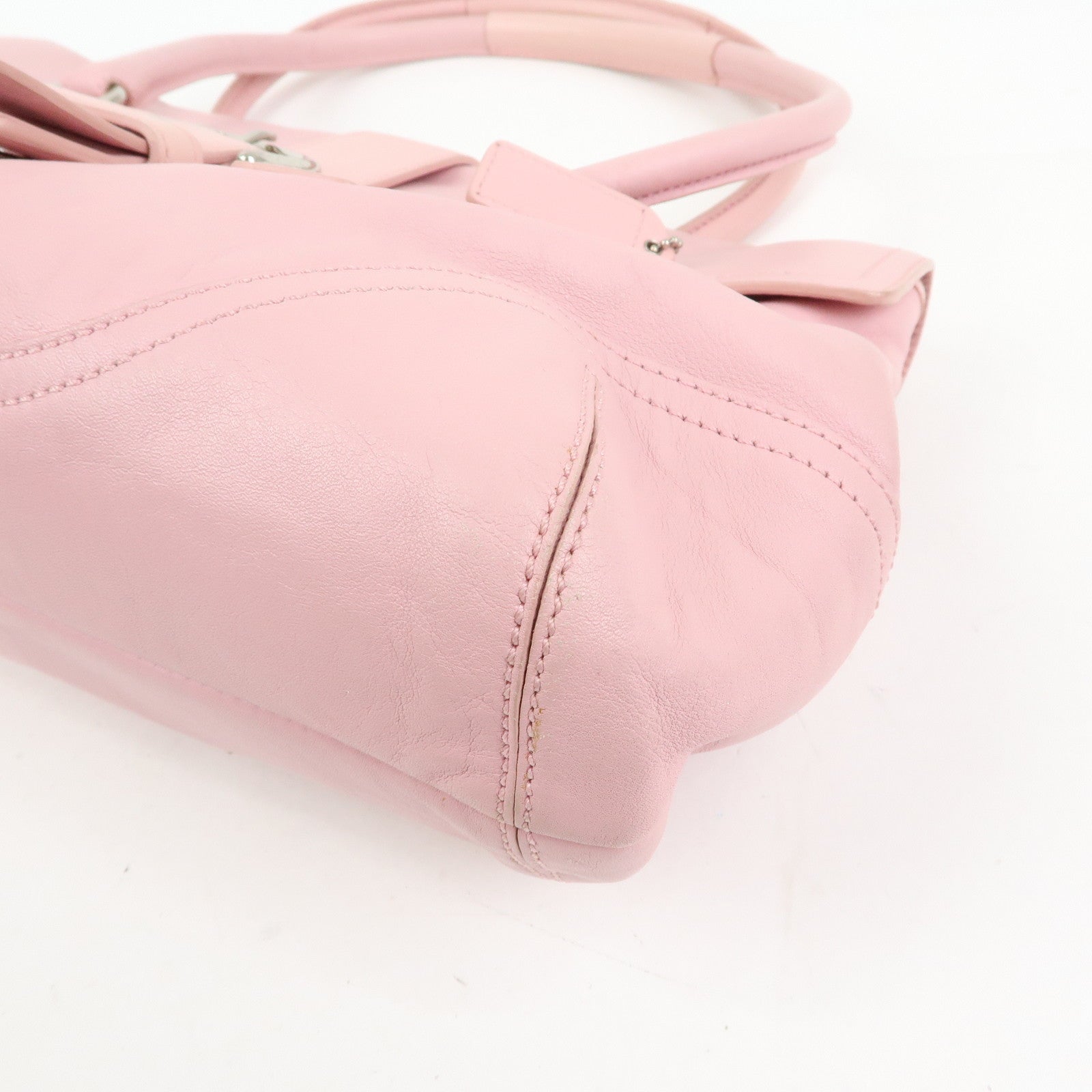 COACH Set of 2 Leather Shoulder Bag Shoulder Wallet Pink Beige