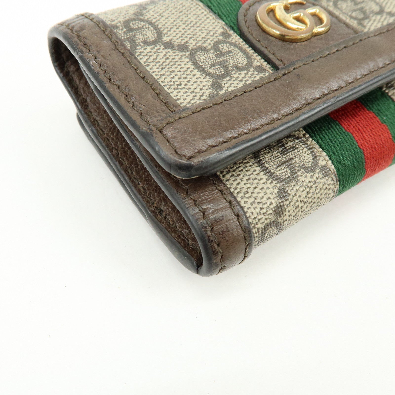 GUCCI Ophidia GG Supreme Leather Tri-Fold Compact Wallet 644334