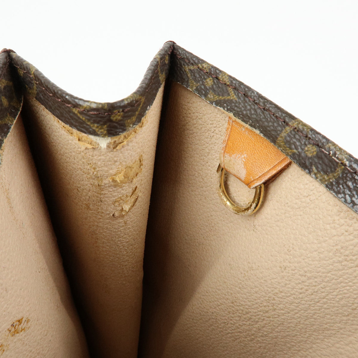 Louis Vuitton Monogram Sac Plat Tote Bag Hand Bag Brown M51140
