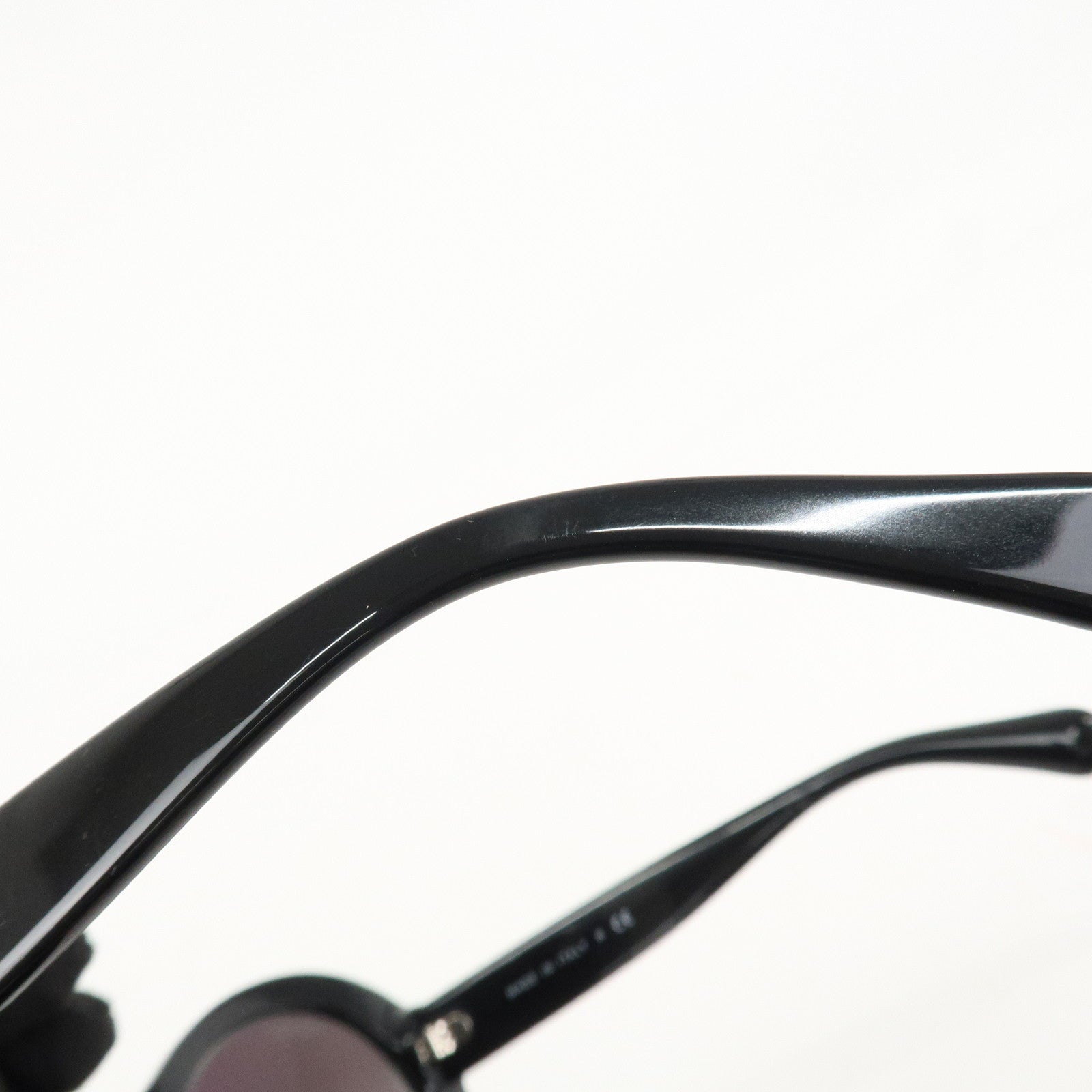 CHANEL COCO Mark Plastic Sunglasses 56□19 Black 5372-A Used