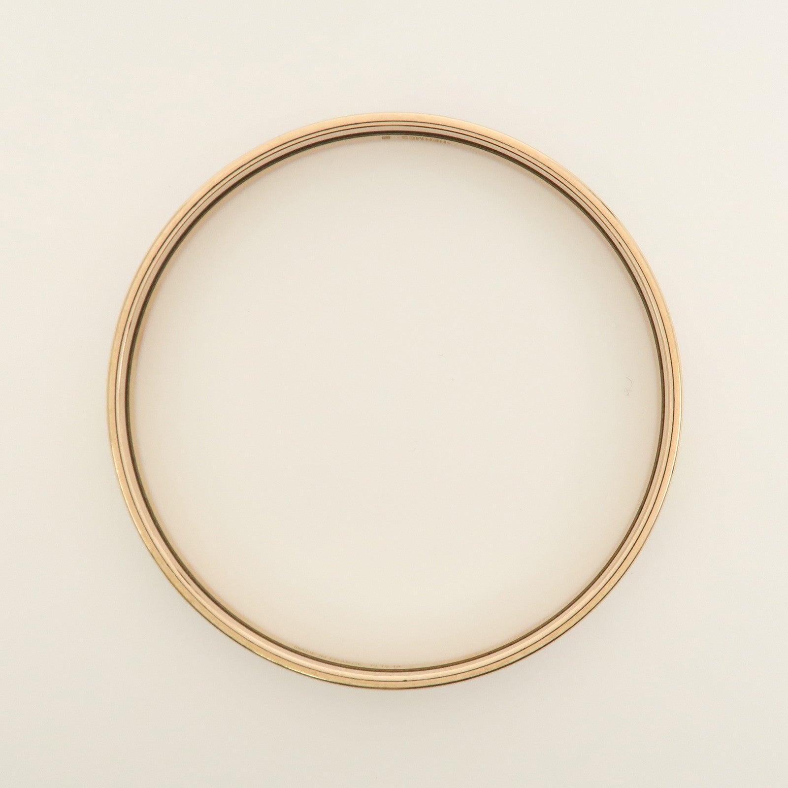 HERMES Extra Fan Enamel Bracelet Bangle Precious Paradise White