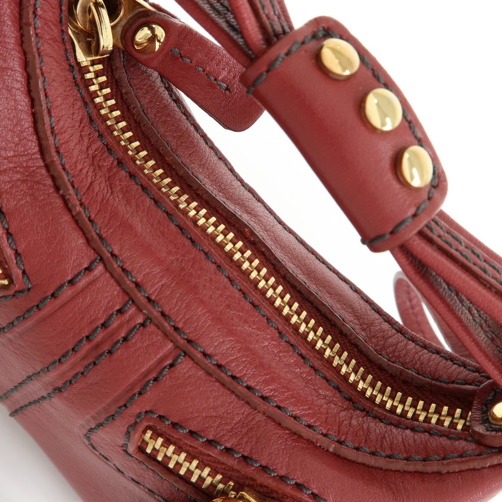 TOD’S Miky Leather Bag Charm Key Charm Key Holder Wine Red