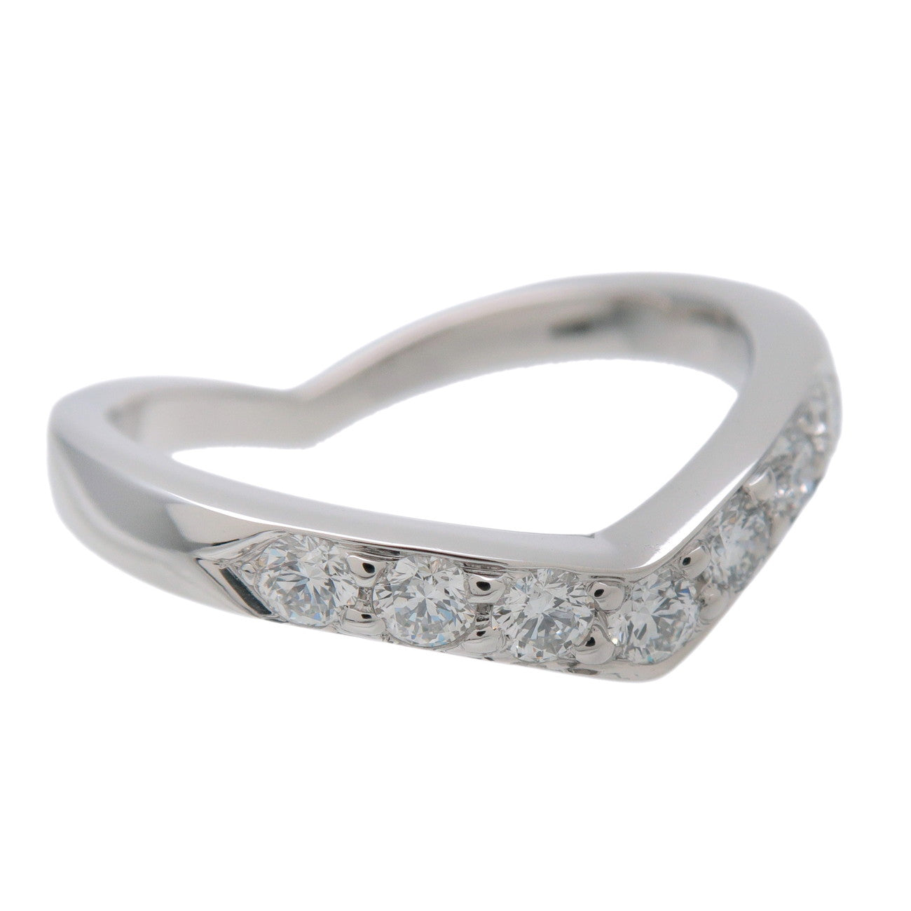 Tiffany & Co V Band Diamond Ring PT950 Platinum US6.5 EU53 HK13