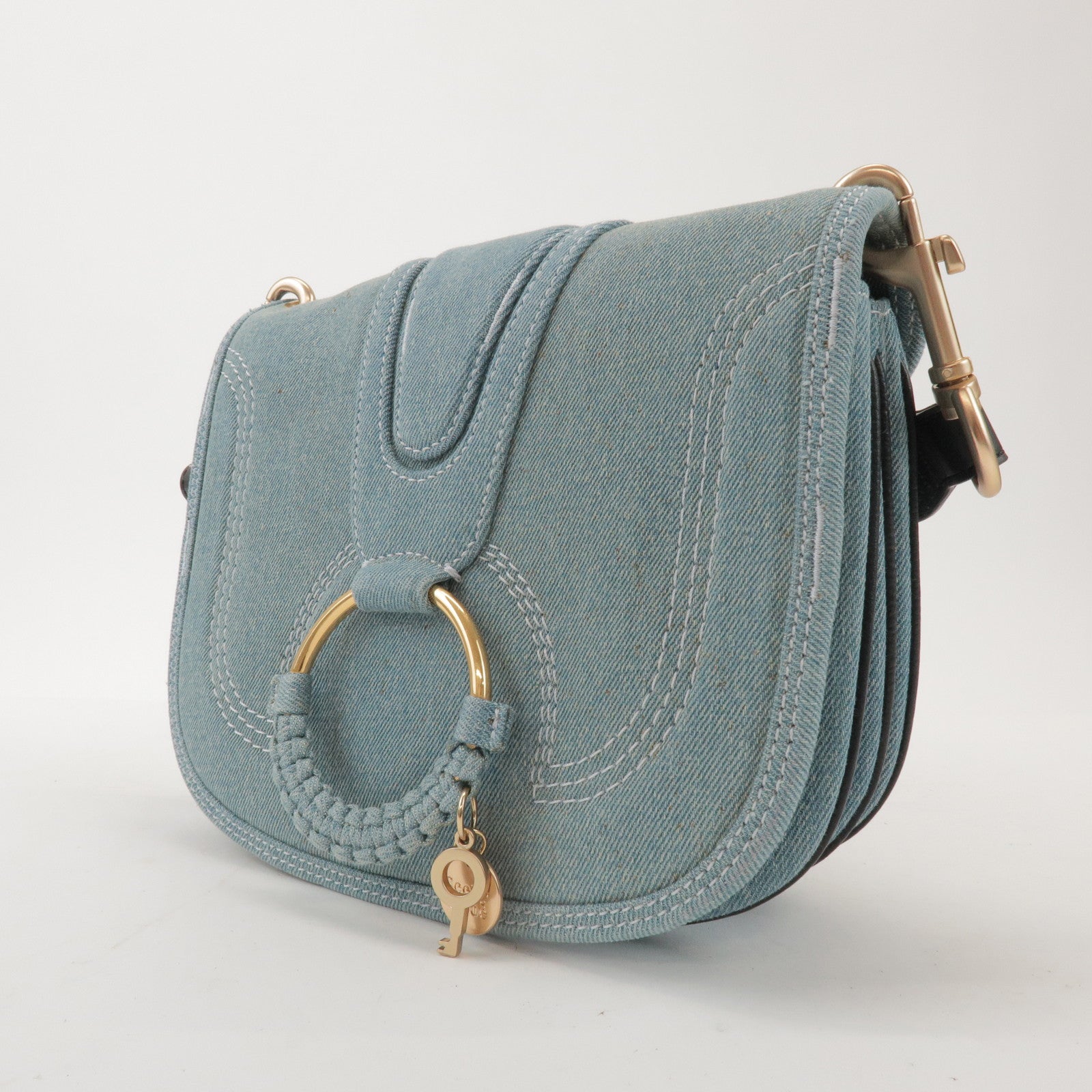 Chloe See by Chloe Hana Denim Leather Shoulder Bag Denim