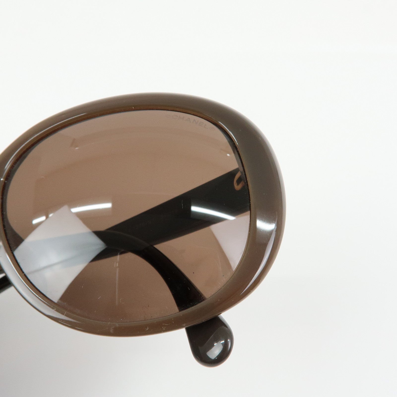 CHANEL COCO Mark Plastic Sunglasses Brown 5312-A 57□18