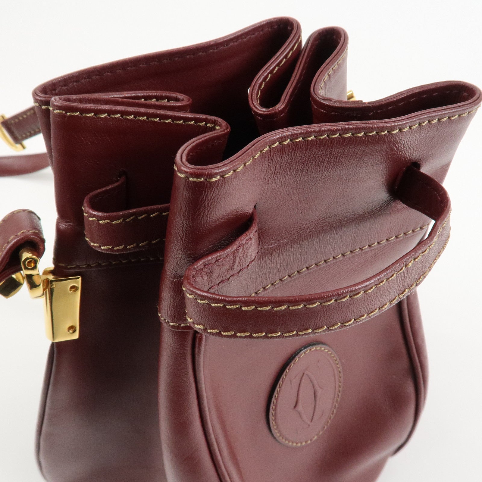 Cartier Must Line Calf Leather Shoulder Bag Bordeaux