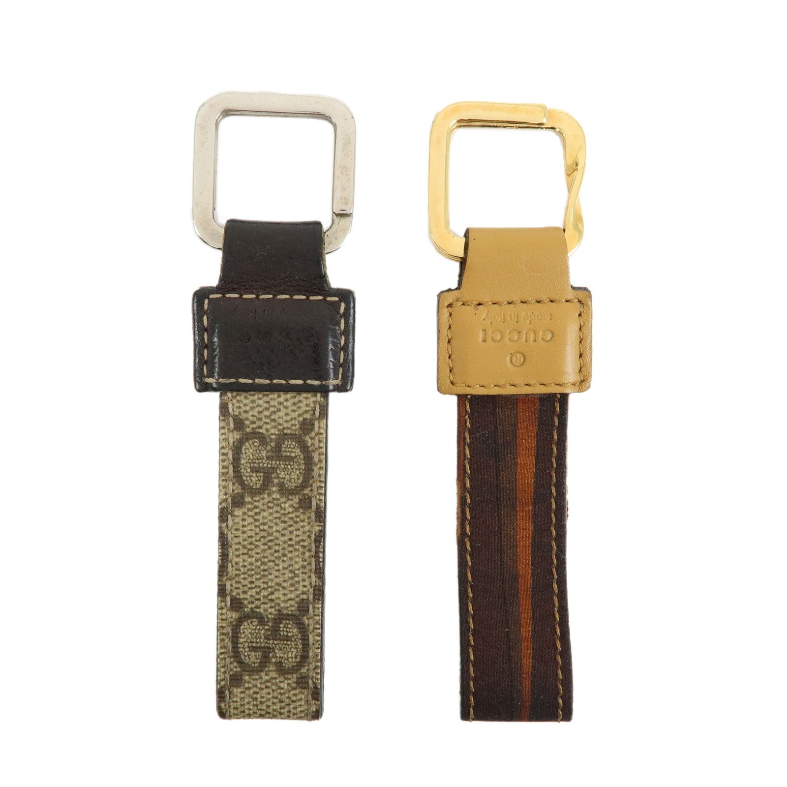 GUCCI Set of 2 Bag Charm Key Holder Brown 042・01・9040/199919