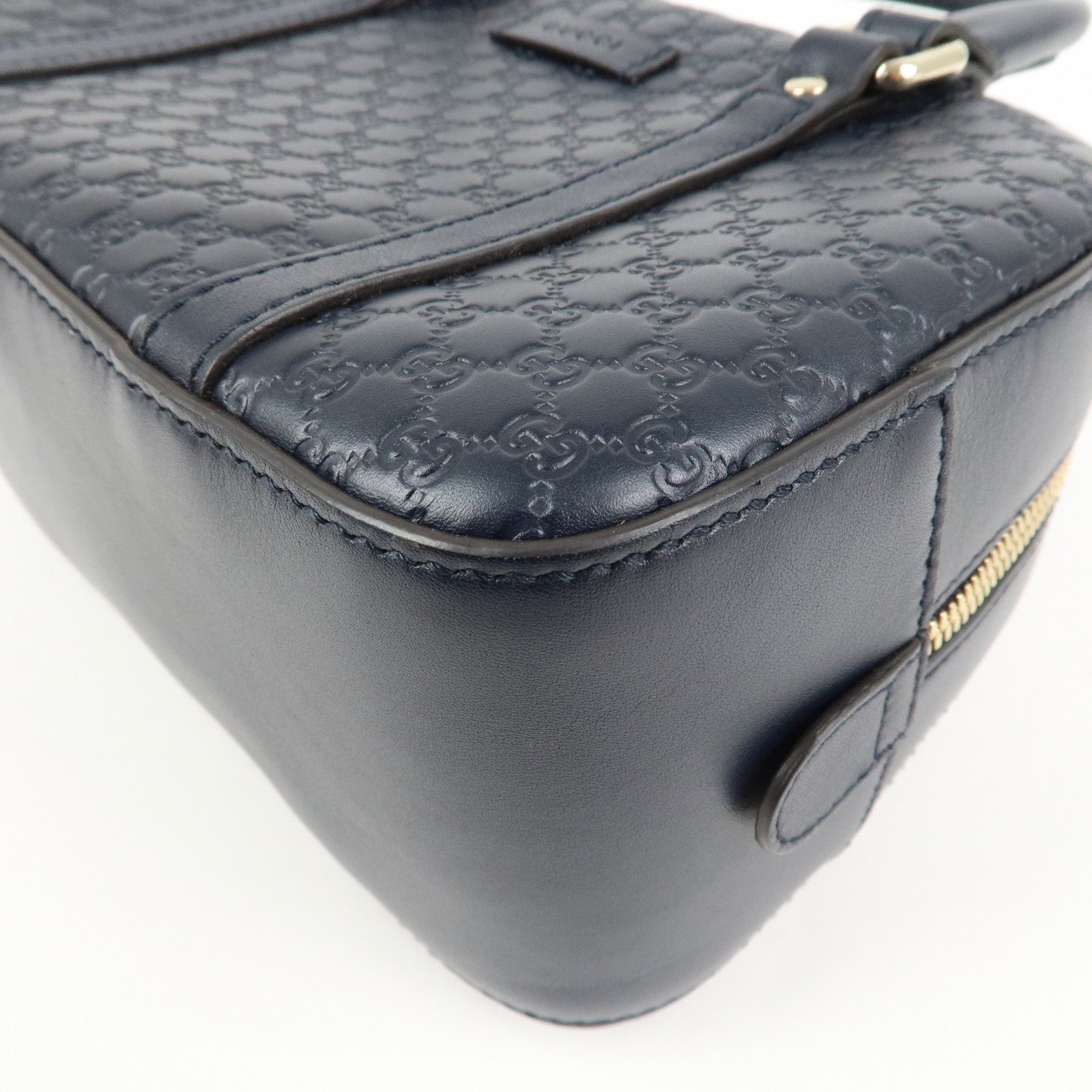 GUCCI Micro Guccissima Leather 2 Way Bag Hand Bag Dark Navy 510289