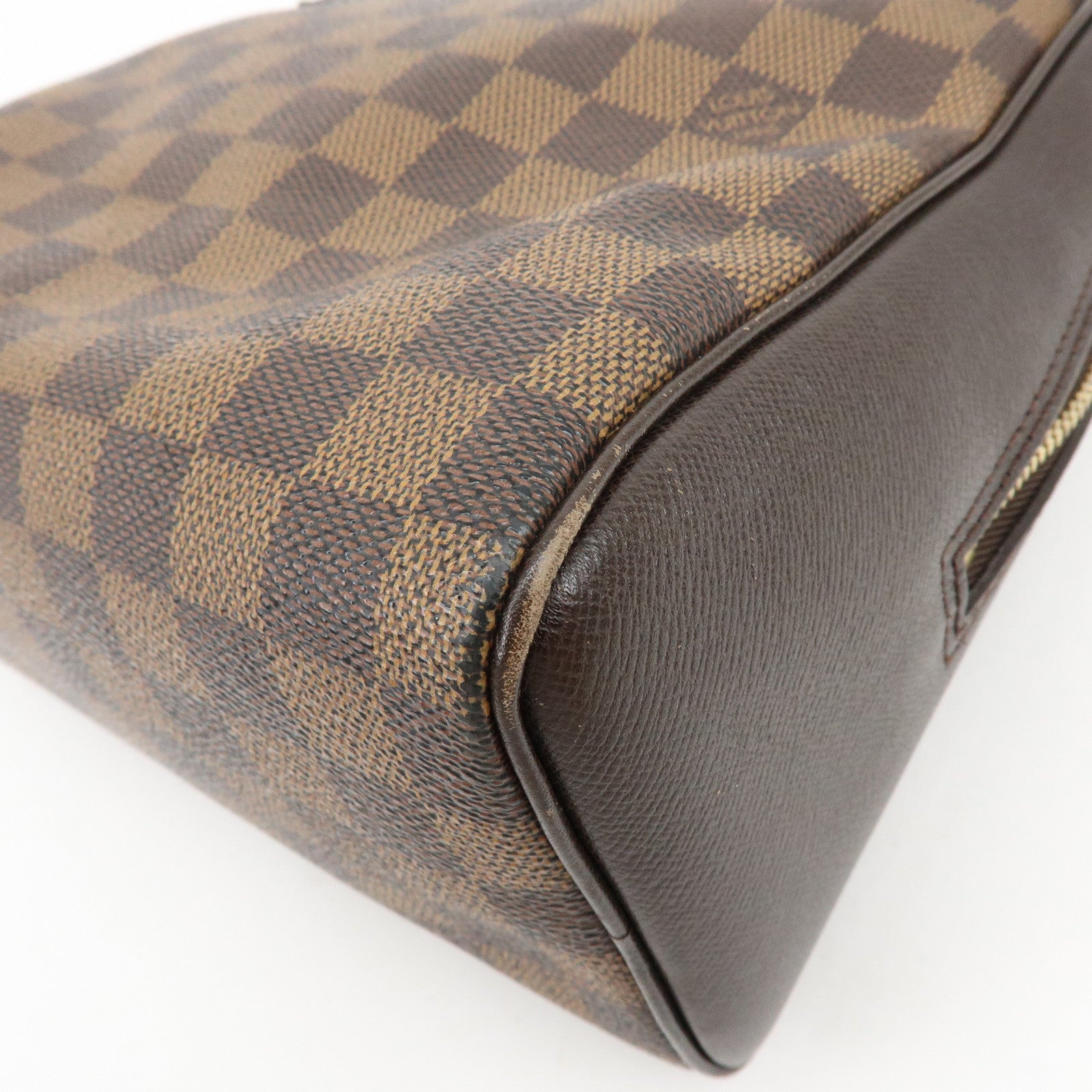 Louis Vuitton Damier Canvas Leather Triana Hand Bag Ebene N51155