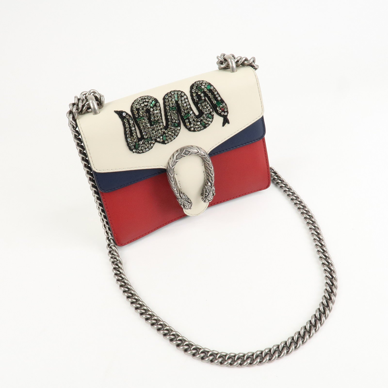 GUCCI Dionysus GG Supreme Small Shoulder Bag Beige Red 421970