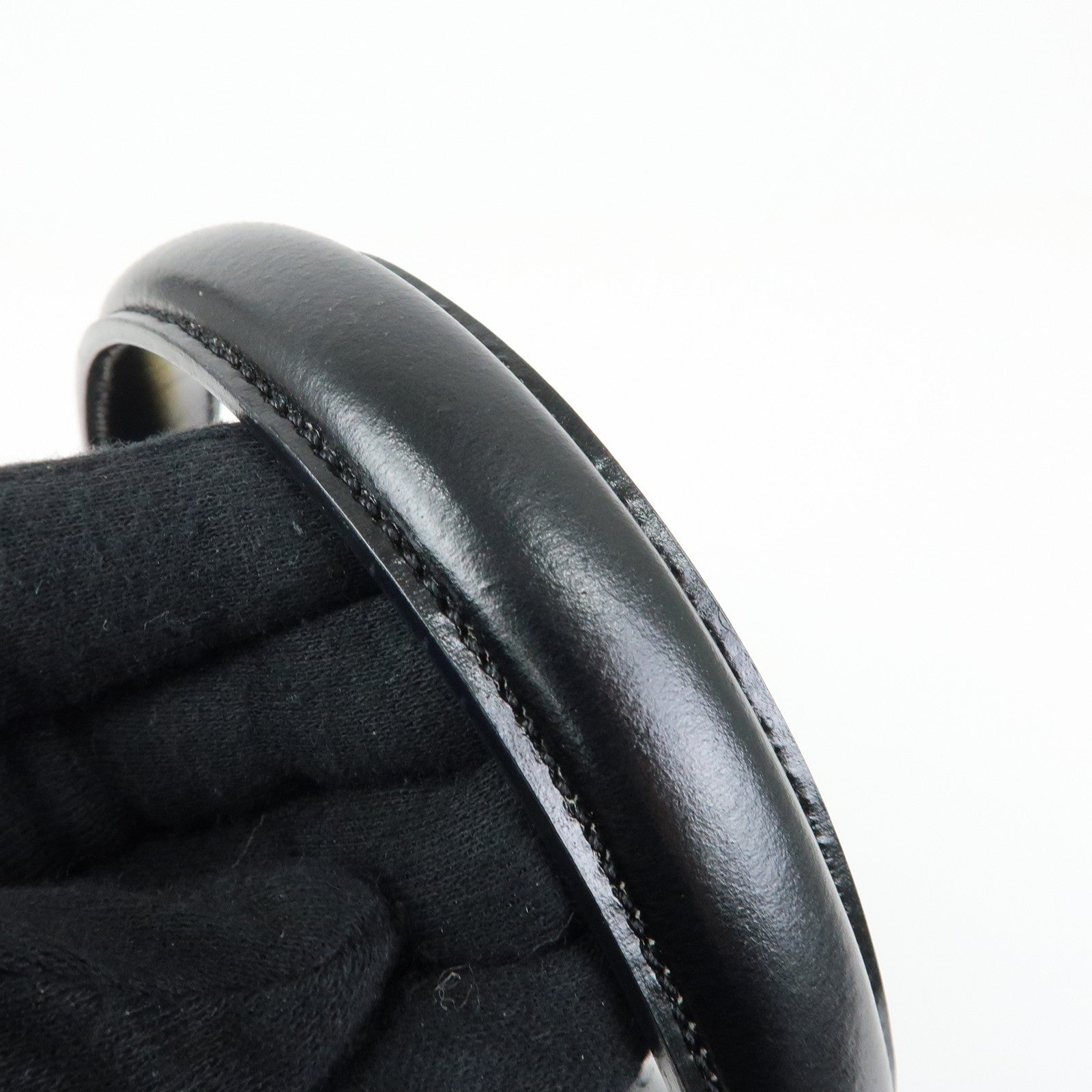 CELINE Leather Double Flap Hand Bag Black
