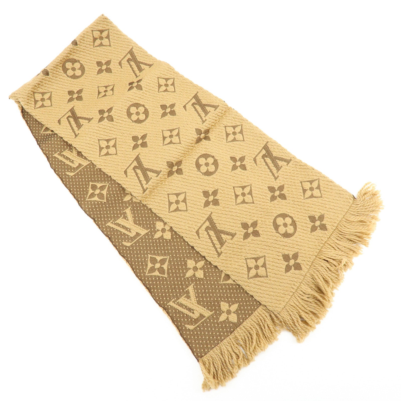 Louis Vuitton Echarpe Logomania Wool Silk Scarf Brown 413287