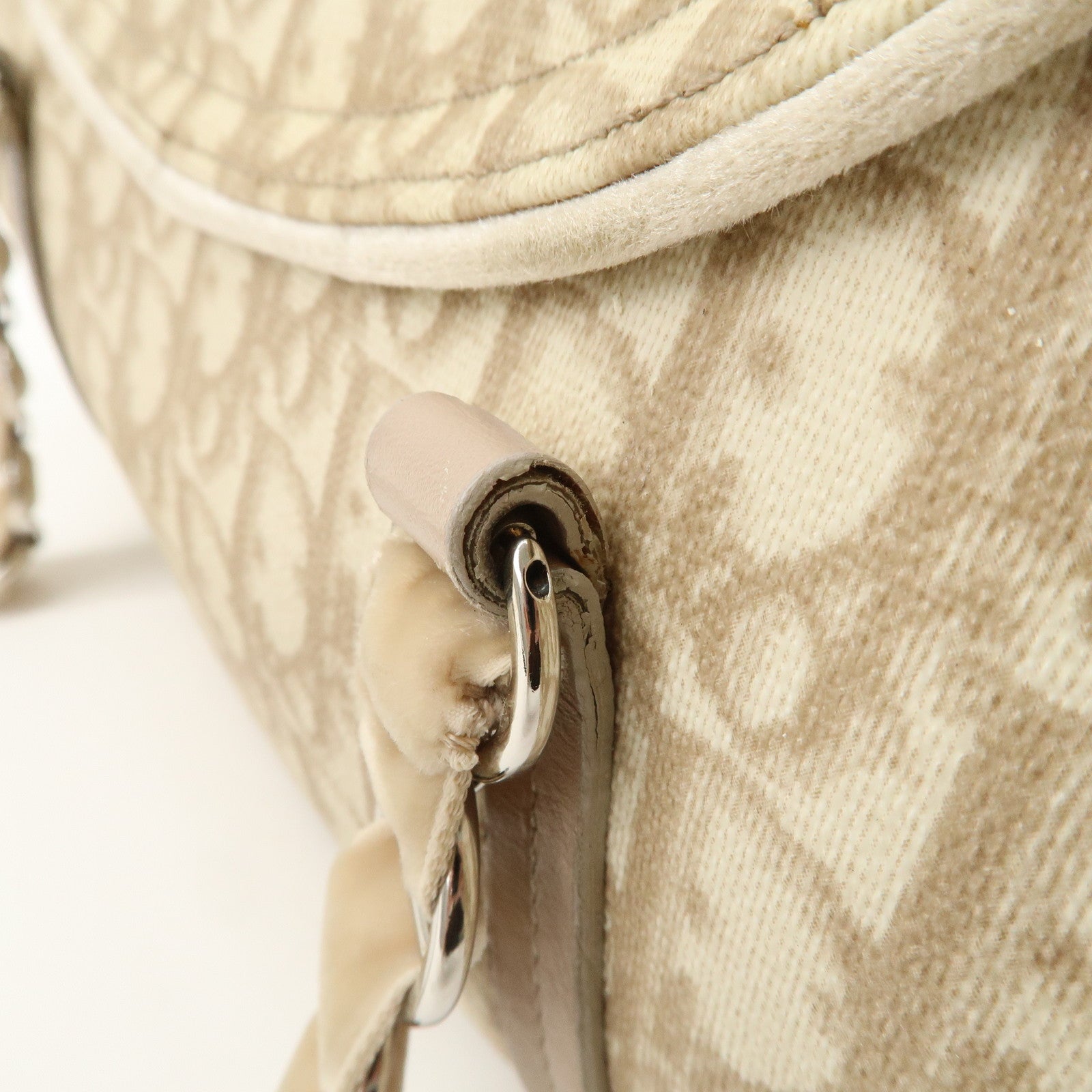 Christian Dior Romantic Trotter PVC Leather Shoulder Bag Hand Bag Beige