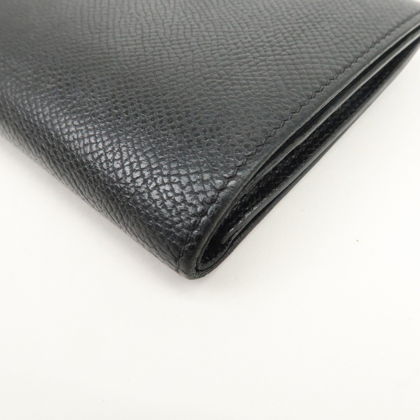 HERMES Bearn Mini Veau Epsom Bi-fold Compact Wallet Z Stamped Black