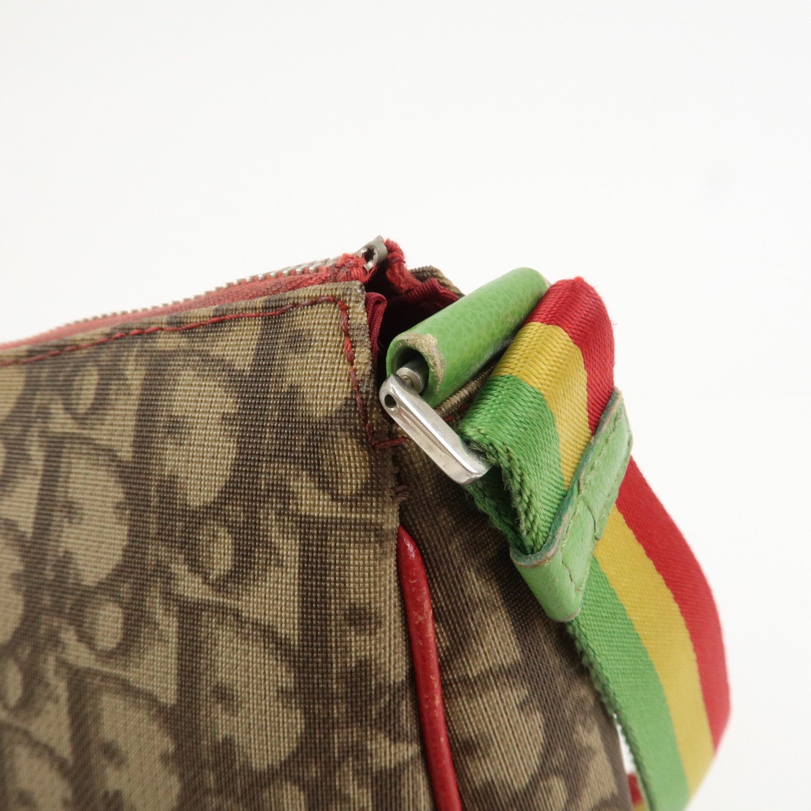 Christian Dior Rasta Trotter PVC Canvas Shoulder Bag Crossbody Bag