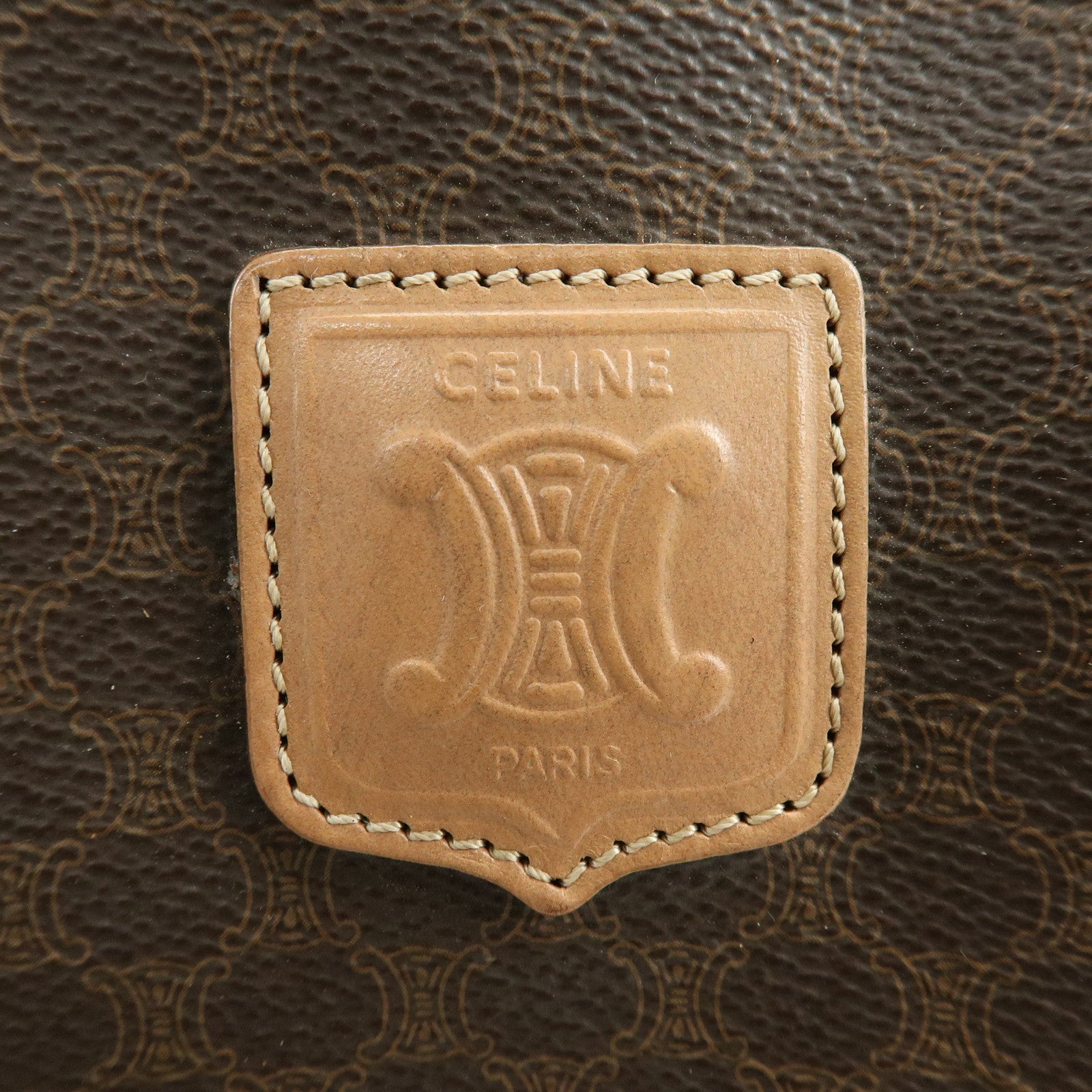 CELINE Macadam PVC Leather Tote Bag Shoulder Bag Brown