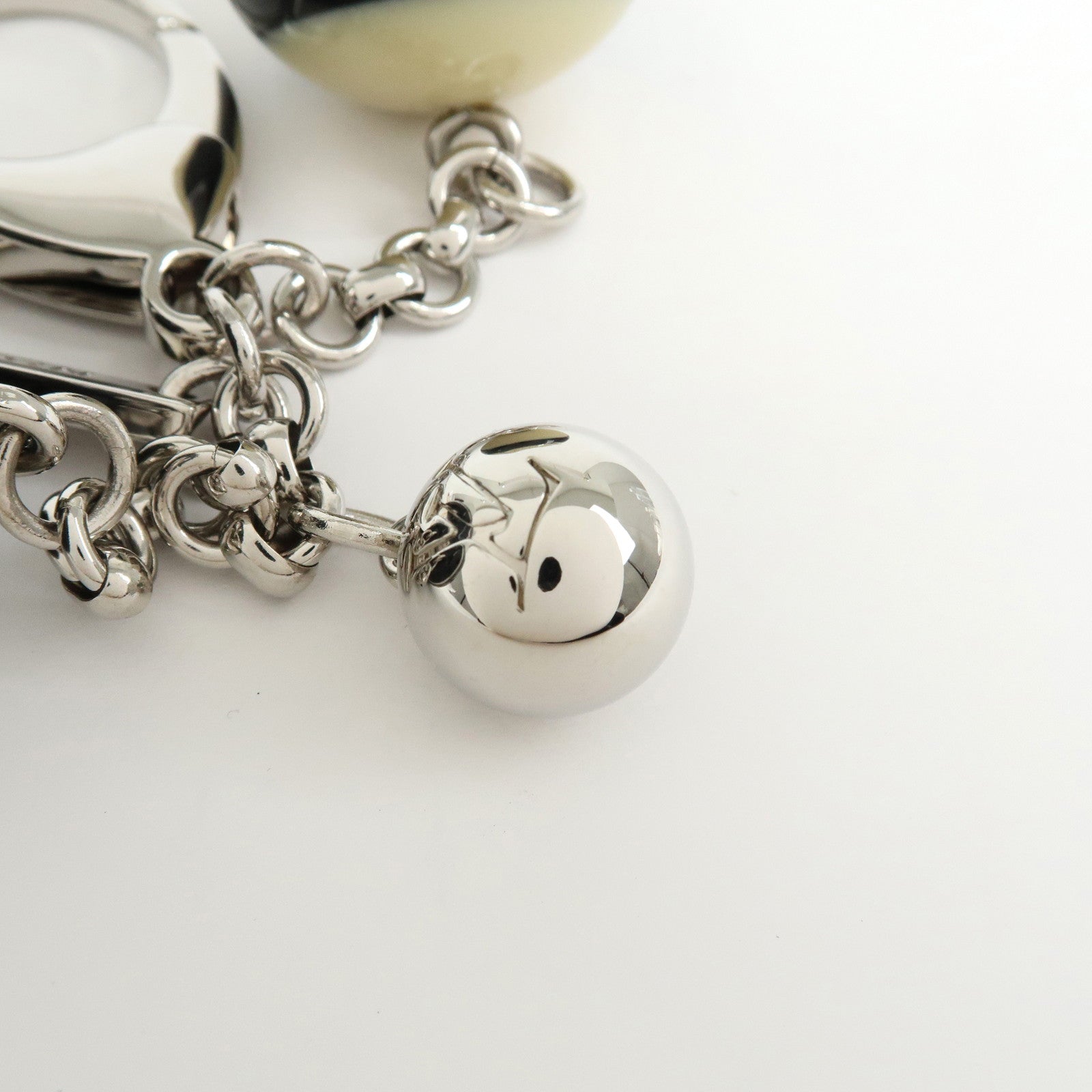 Louis Vuitton Metal Bag Charm Key Holder Black White M65701