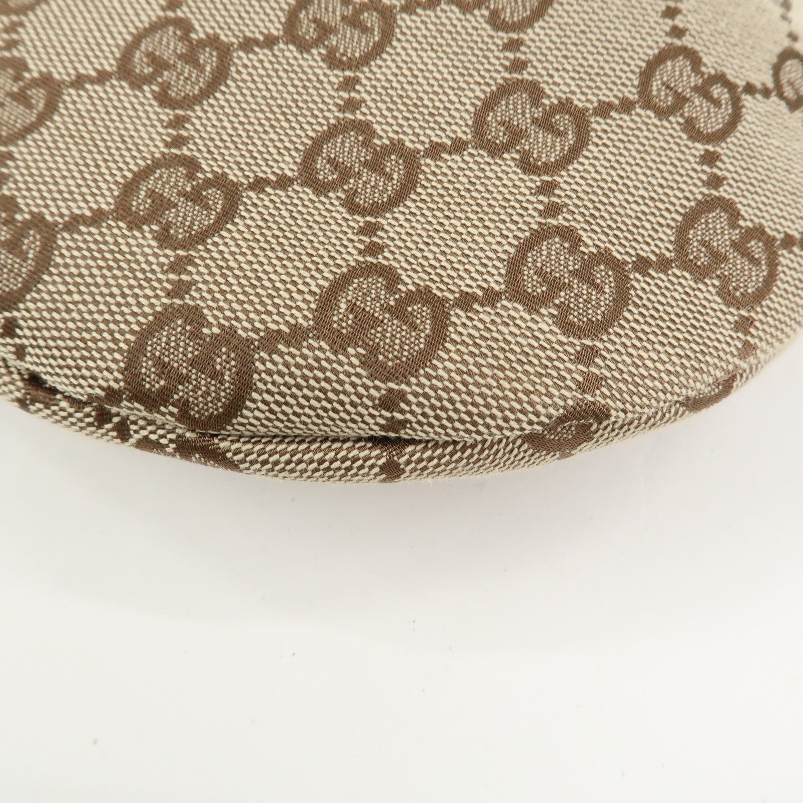 GUCCI Bamboo GG Canvas Leather Hand Bag Brown Light Blue 124297