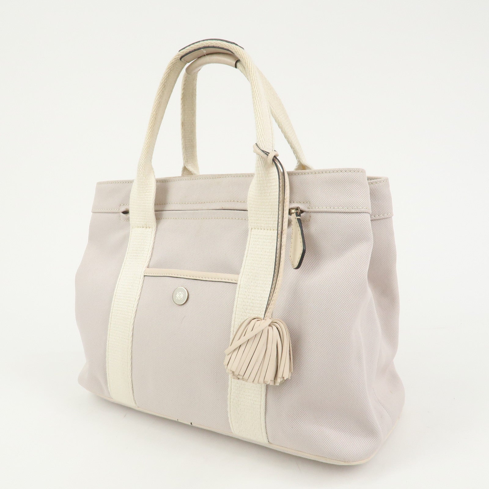 LOEWE Anagram Logo Canvas 2WAY Bag Shoulder Bag Hand Bag Gray