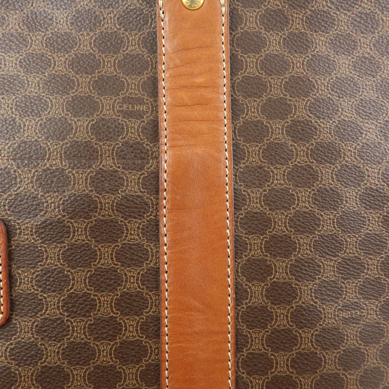 CELINE Macadam PVC Leather Tote Bag Shoulder Bag Brown