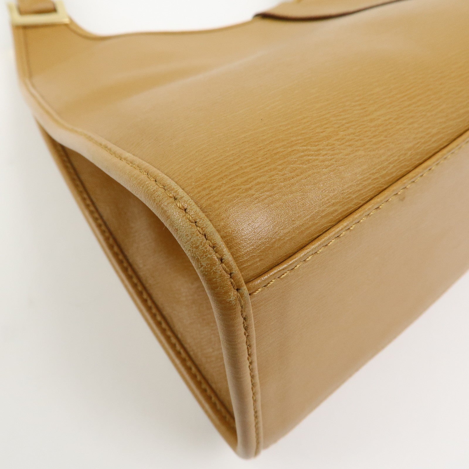 GUCCI Jackie Logo Leather Shoulder Bag Hand Bag Brown 002・1067