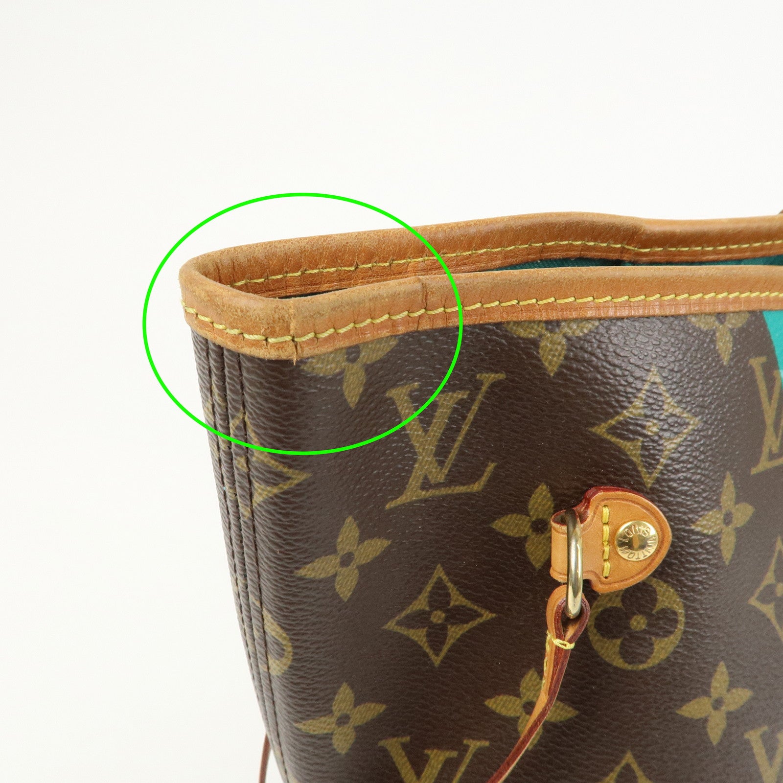 Louis Vuitton Monogram V Neverfull MM Tote Bag Turquoise M41601