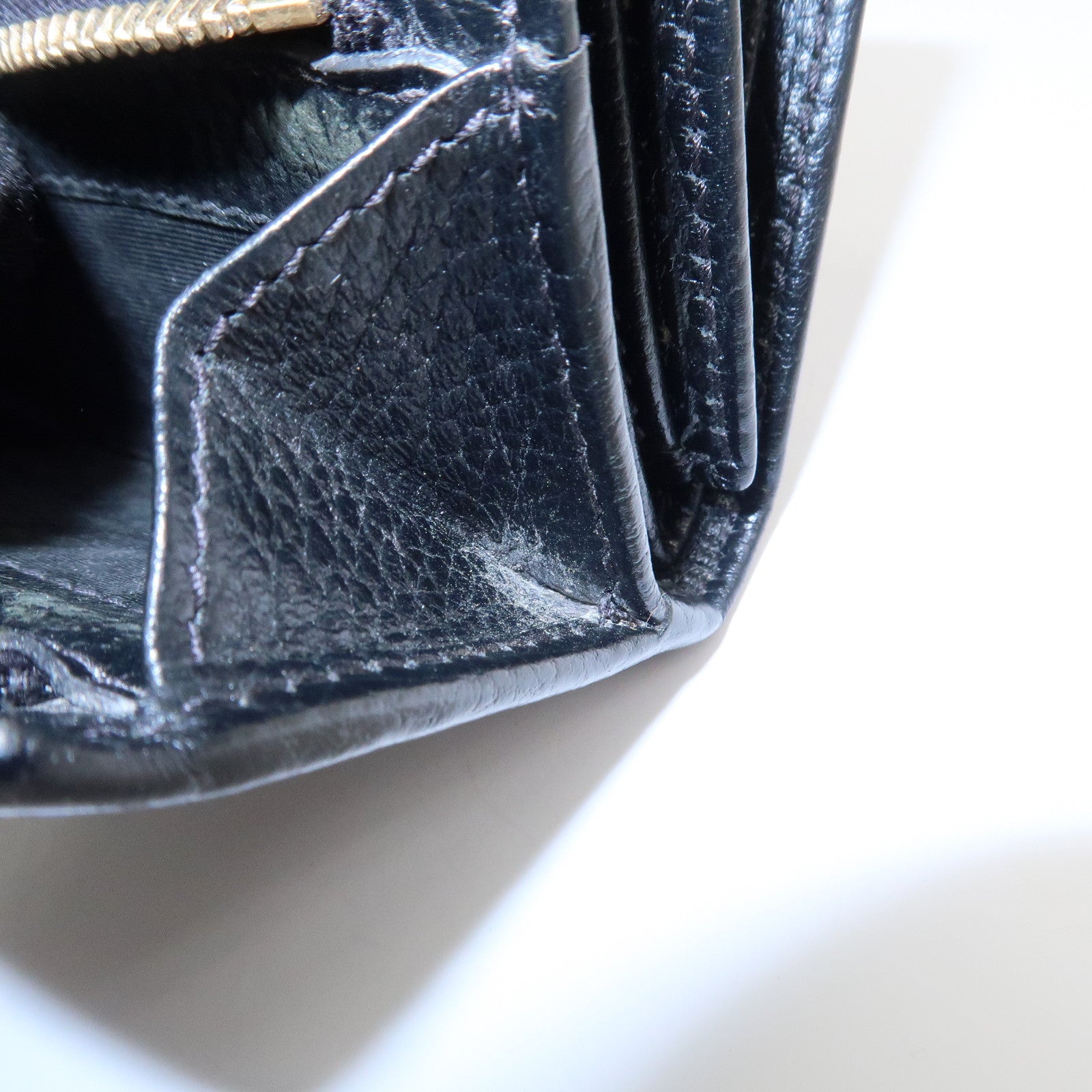 GUCCI GG Marmont Leather Small Tri-fold Compact Wallet Black 644407