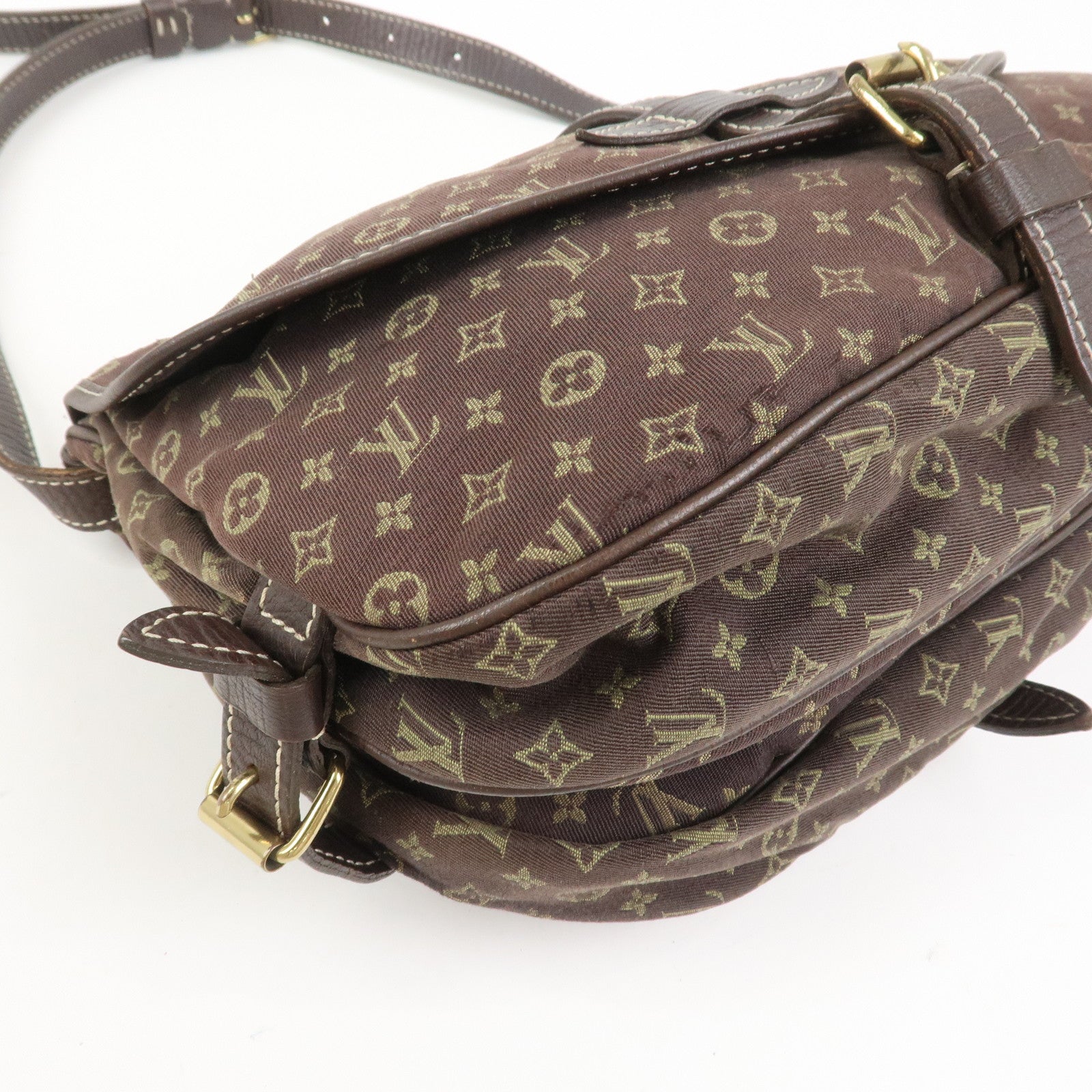 Louis Vuitton Monogram Mini Lin Saumur 30 Shoulder Bag Ebene M95227