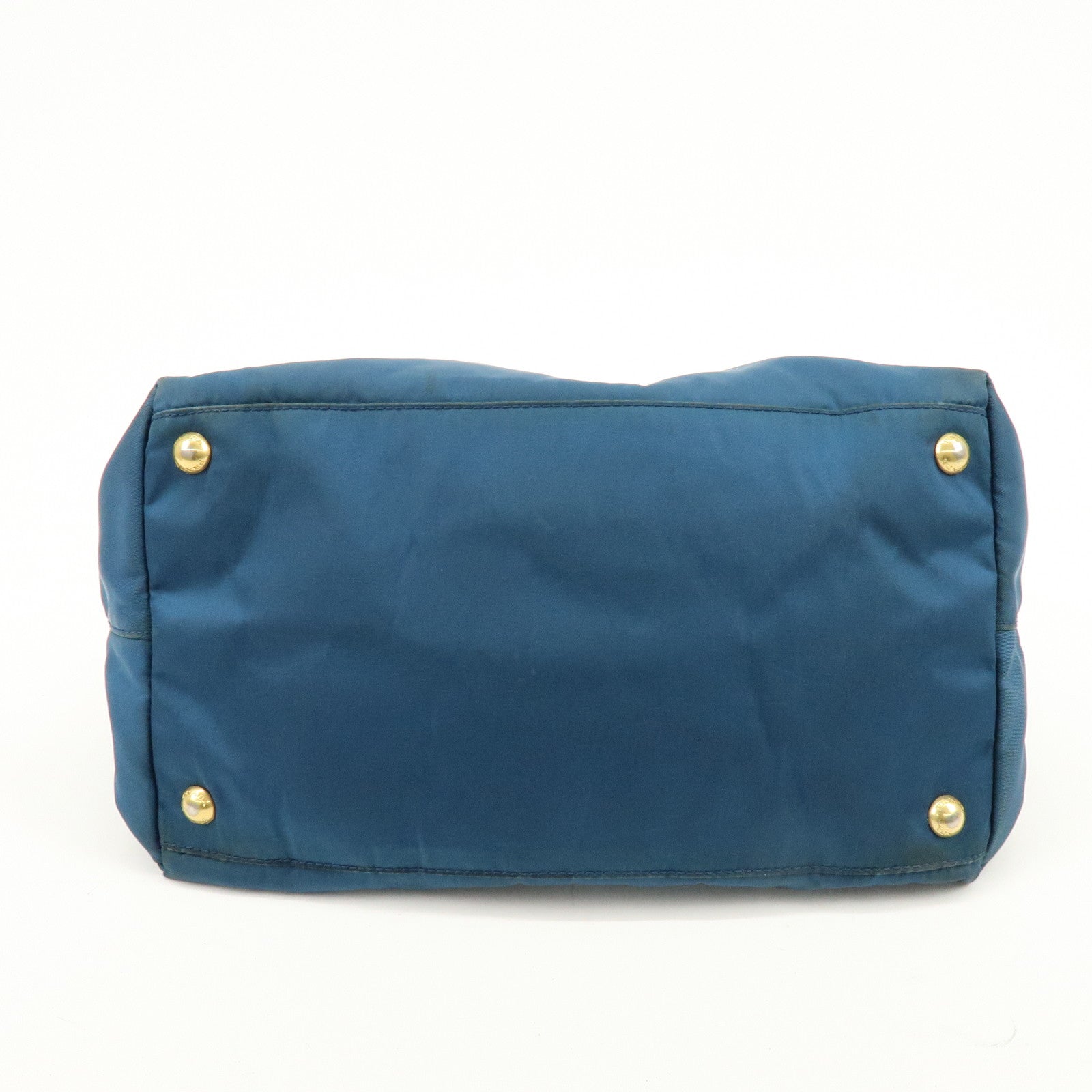 PRADA Triangle Logo 2Way Bag Hand Bag Shoulder Bag Blue BN2541