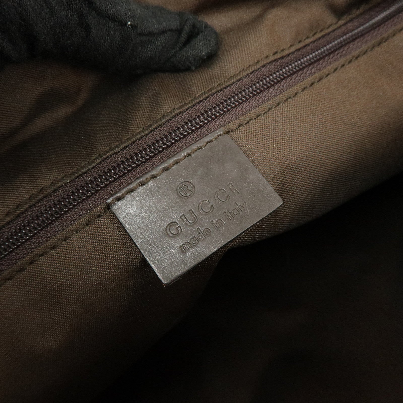 GUCCI GG Suede Leather Shoulder Bag Brown Green 001・1206・3444