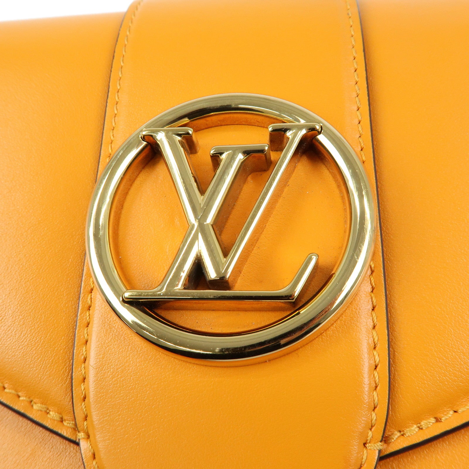 Louis Vuitton Leather Pont Neuf Shoulder Bag Orange M55946