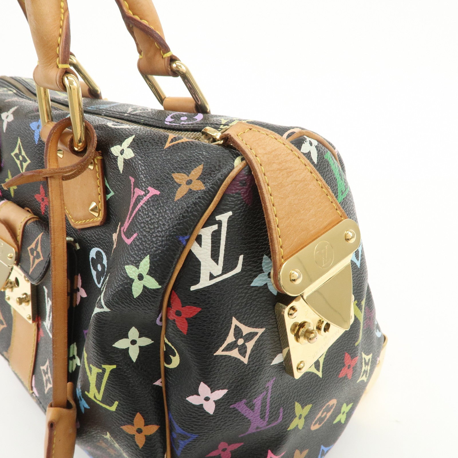 Louis Vuitton Monogram Multicolor Speedy 30 Boston Bag Noir M92642