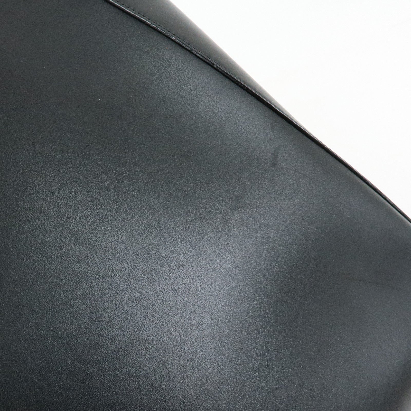 GUCCI Sherry Leather Tote Bag Hand Bag Black Brown 002.1134