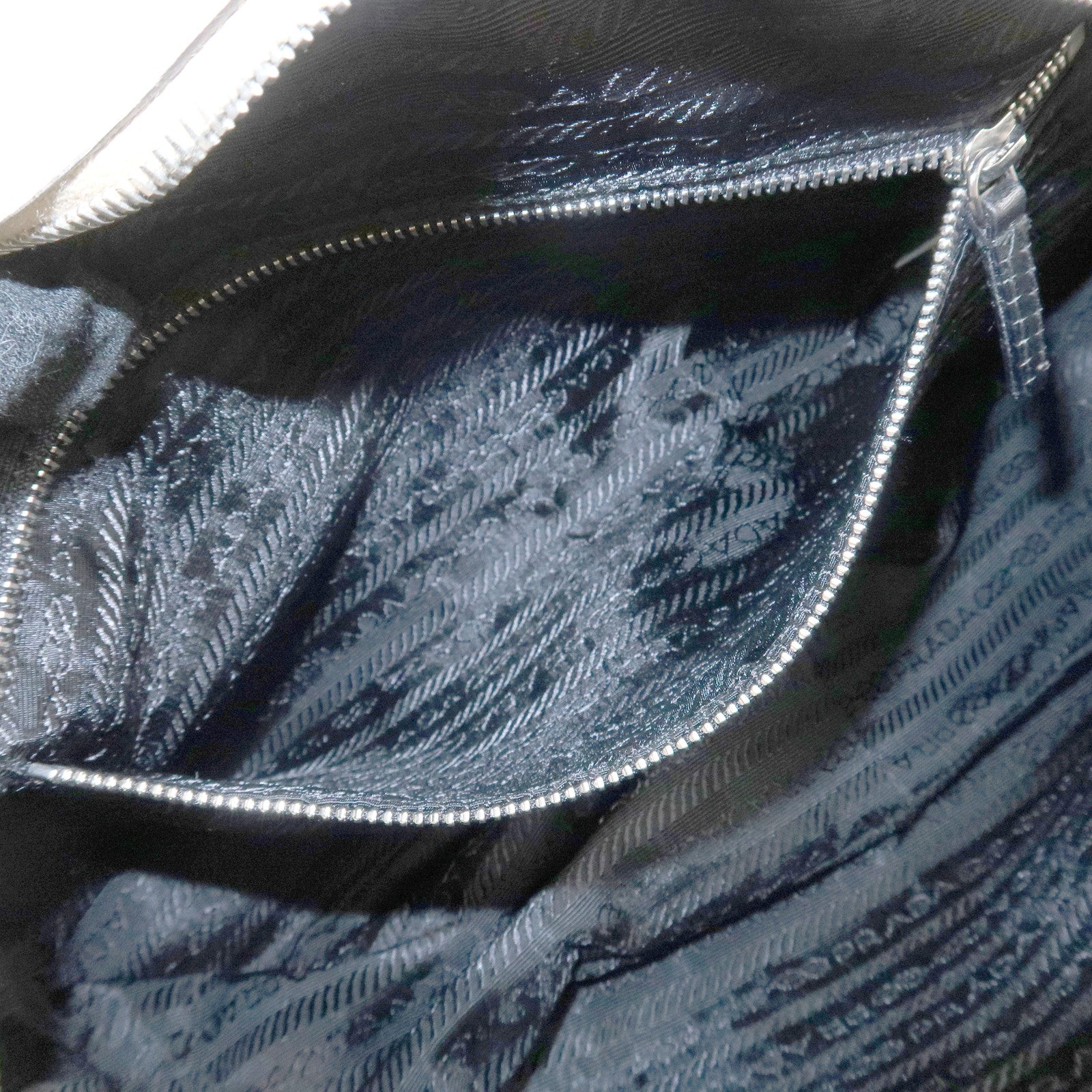 PRADA Leather Bowling Bag Boston Bag Ivory Silver Hardware BL0049 Used