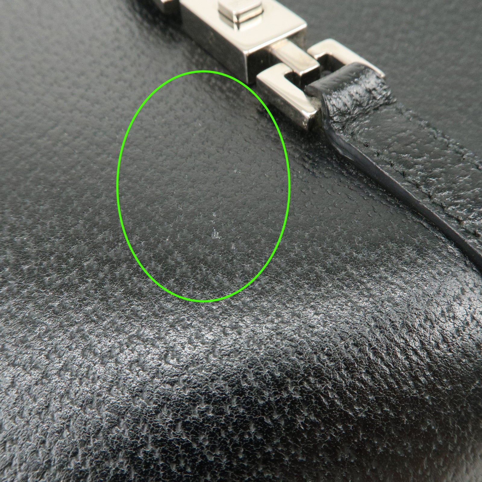 GUCCI Jackie Logo Leather Hand Bag Shoulder Bag Black 002.1068