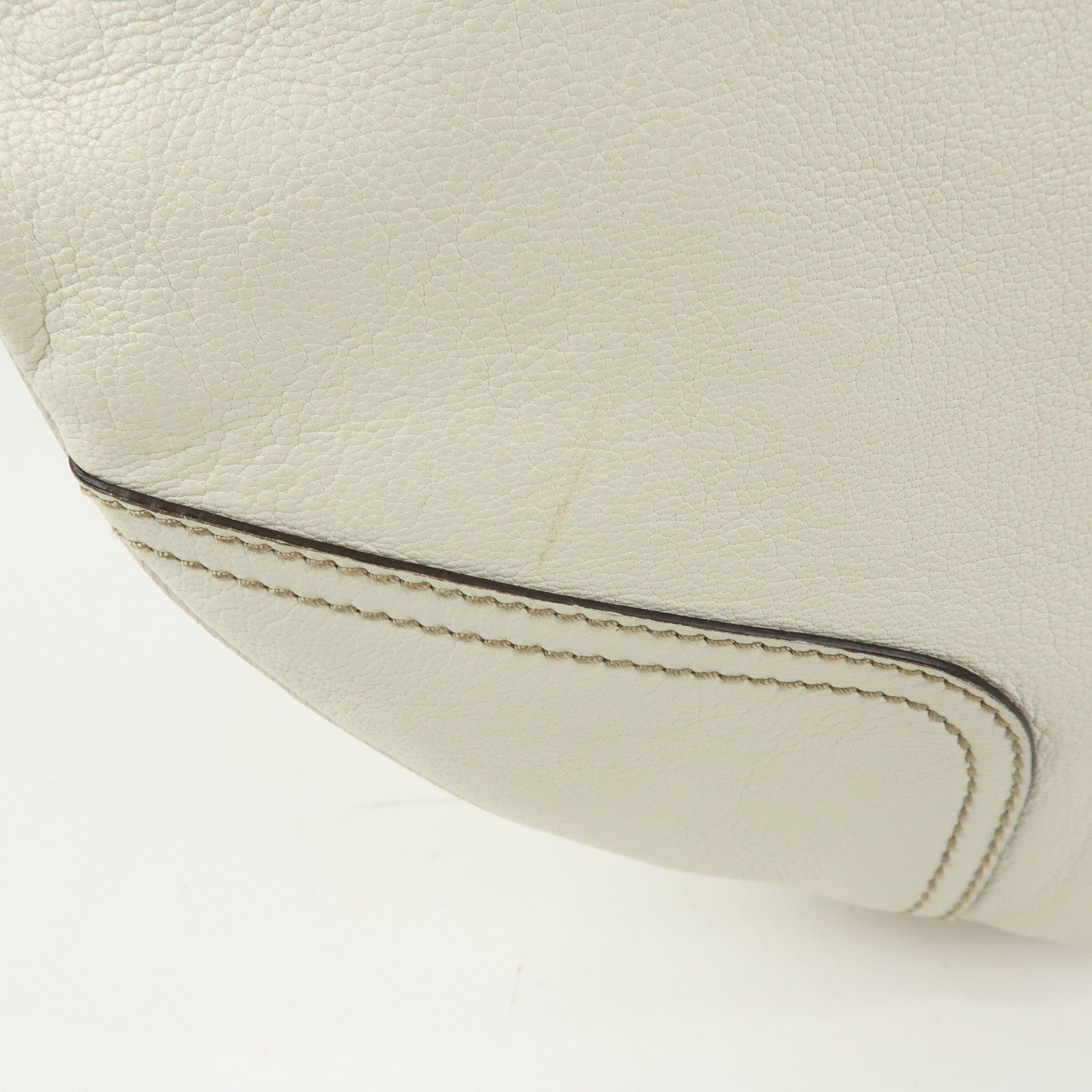 GUCCI Sherry Princy Leather Shoulder Bag Hand Bag White 162882