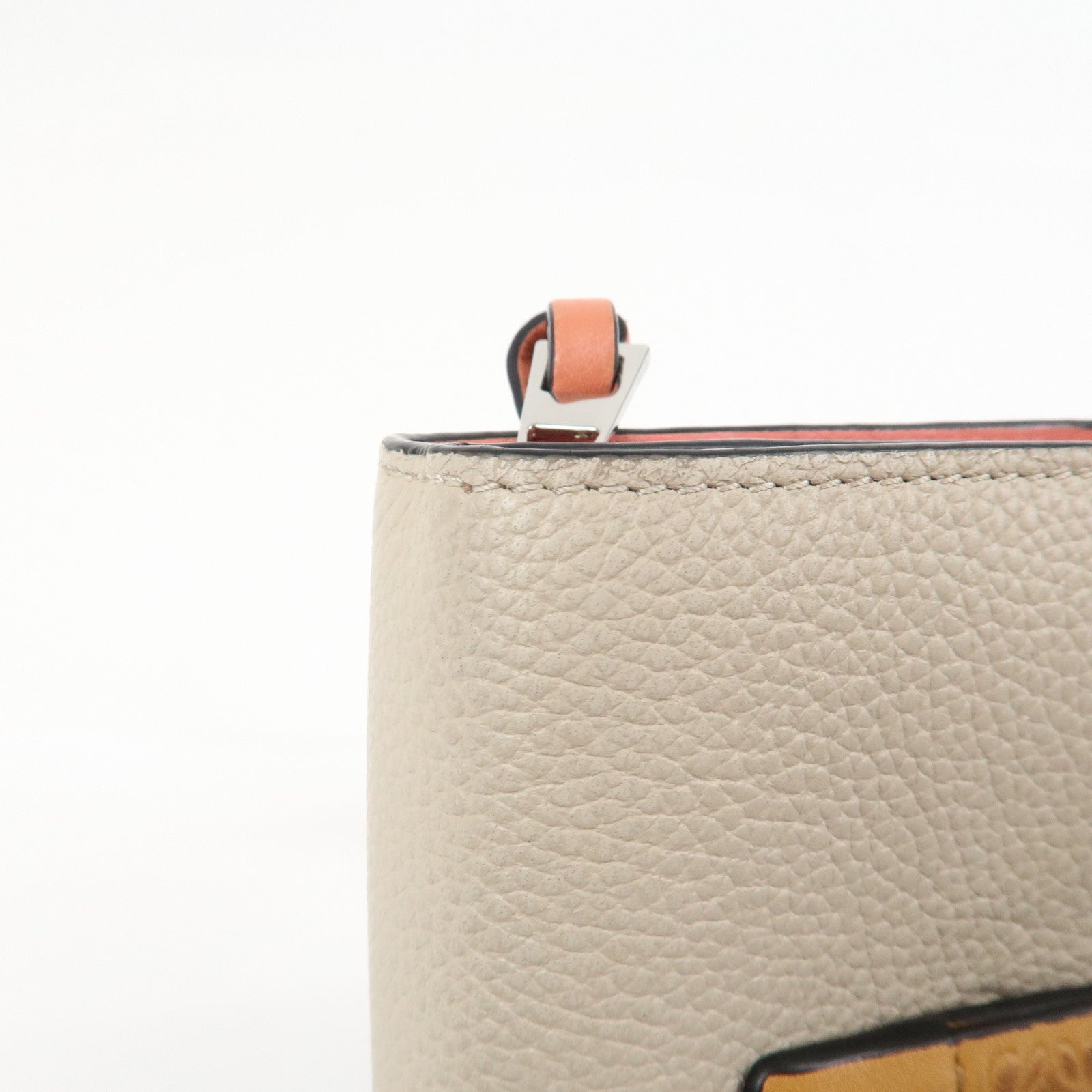 LOEWE Anagram Soft Grain Calf Compact Wallet Light Oats Honey