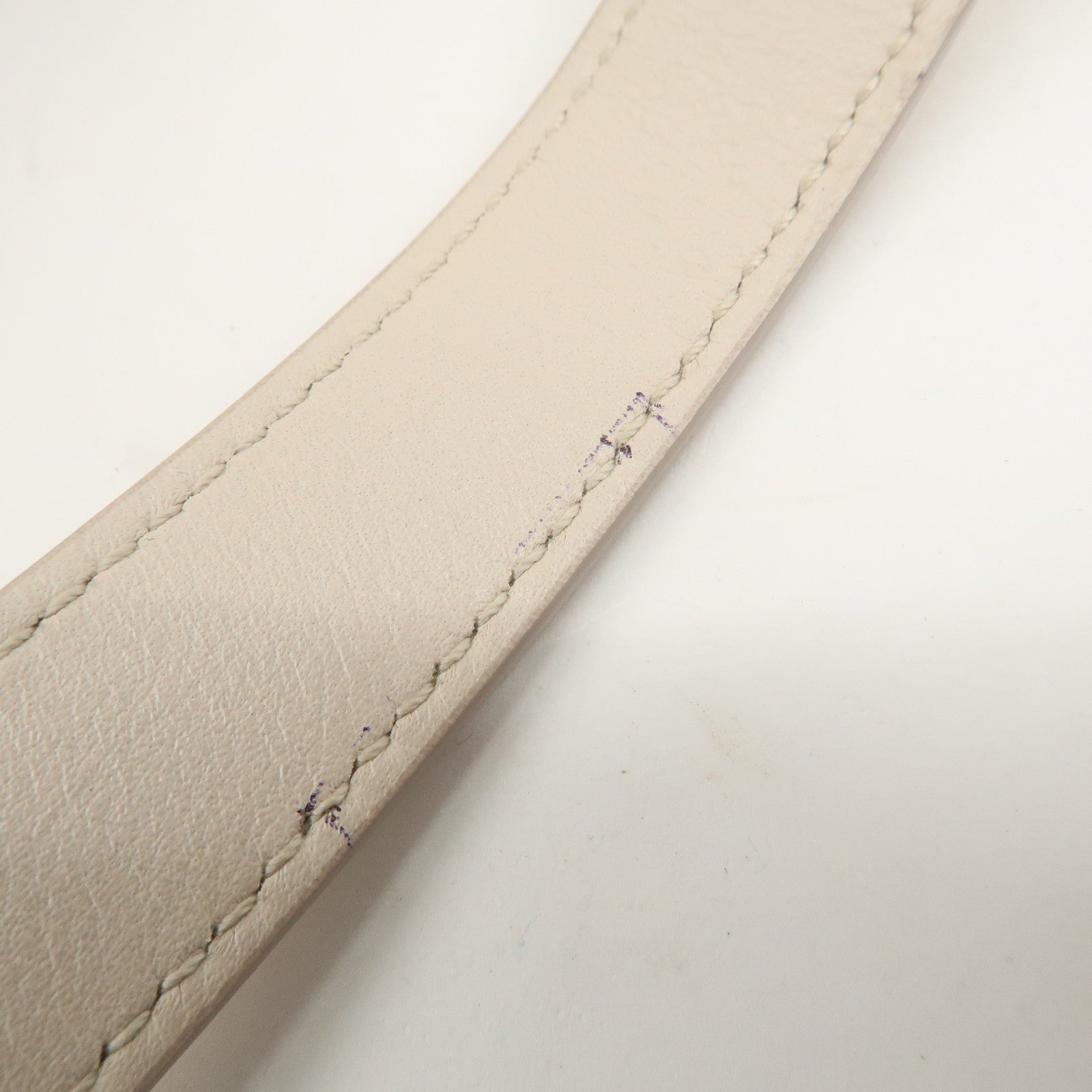 Ferragamo Vara Ribbon Leather Chain Shoulder Bag Hand Bag Ivory