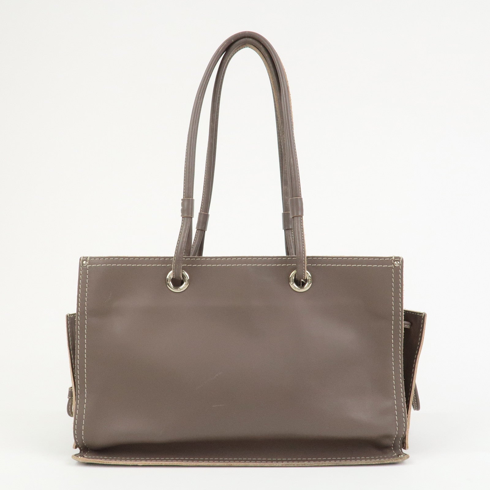 LOEWE Anagram Logo Leather Shopper Tote Bag Shoulder bag Brown