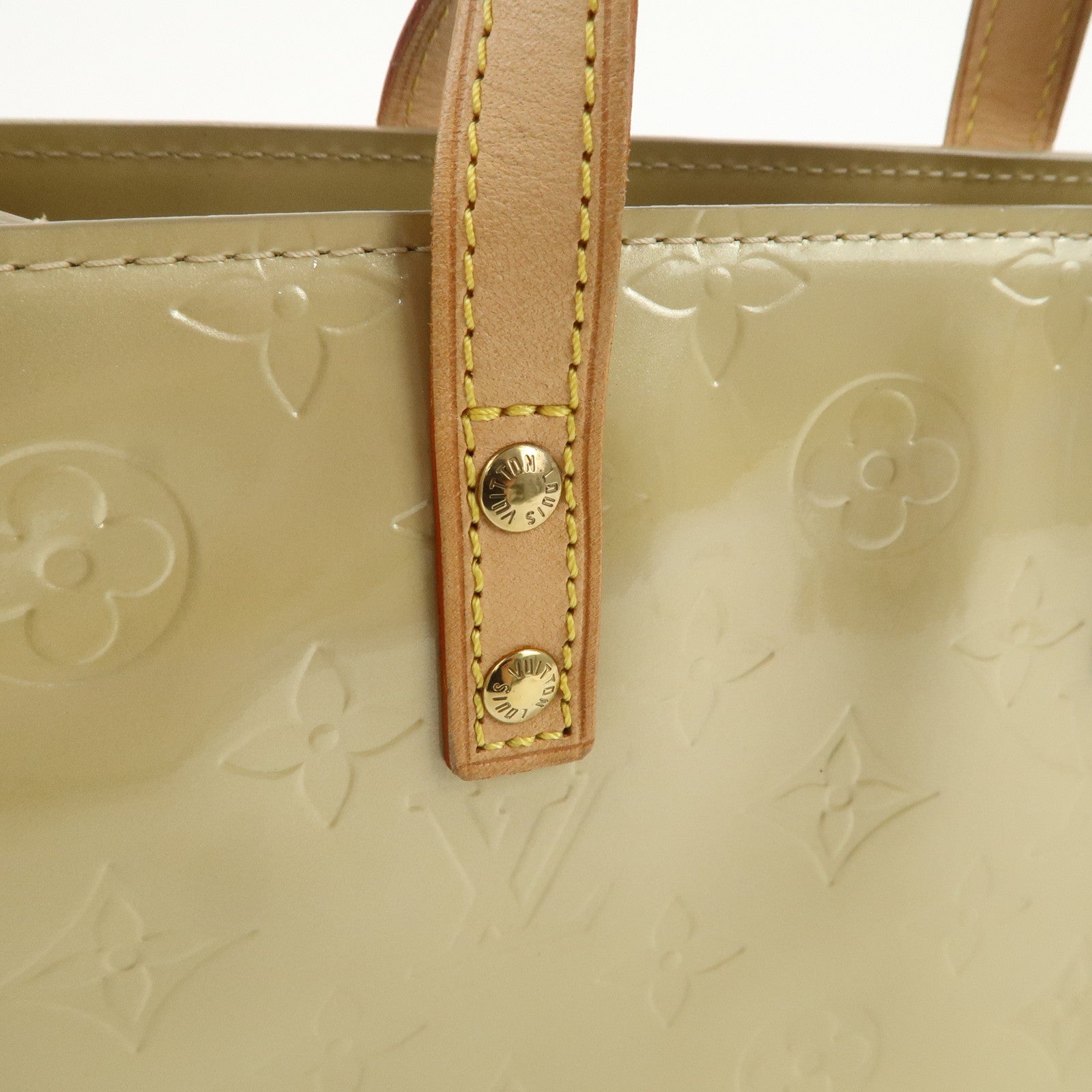 Louis Vuitton Monogram Vernis Lead PM Hand Bag Beige M91144