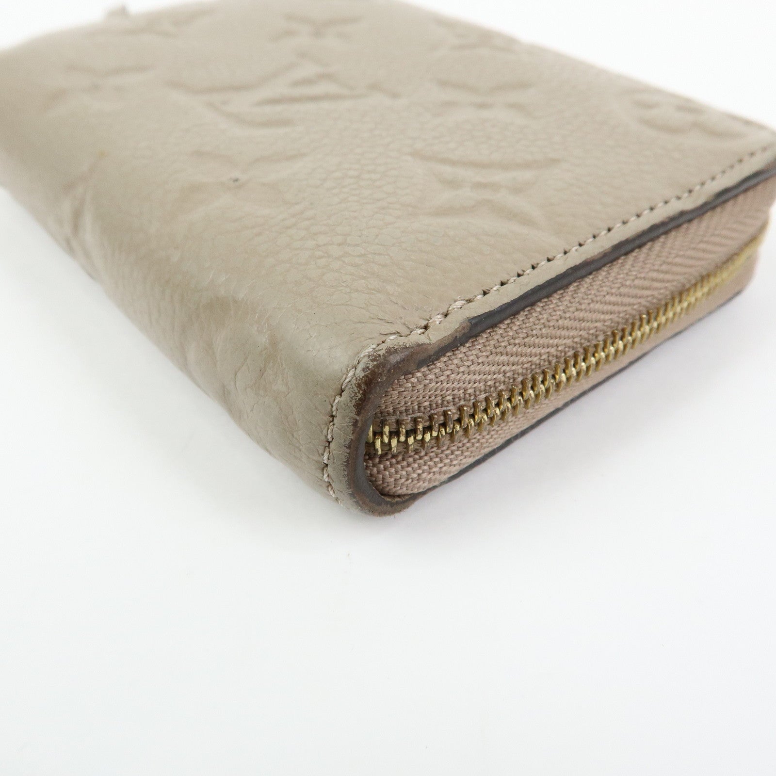 Louis Vuitton Monogram Empreinte Round Zippy Coin Case Beige M68696